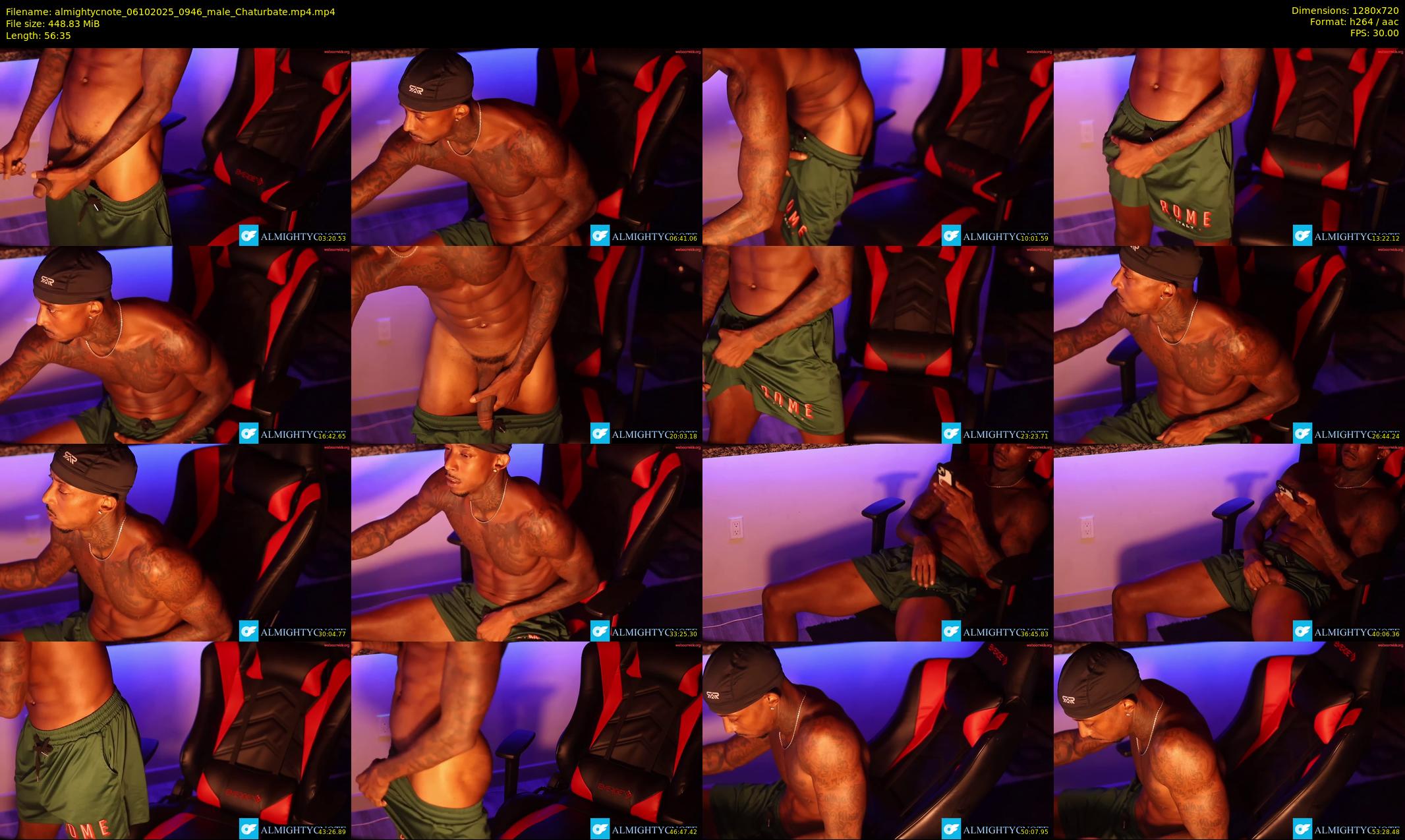 almightycnote — 57 minute Chaturbate male cam show recording, 720p, Oct 6, 2025