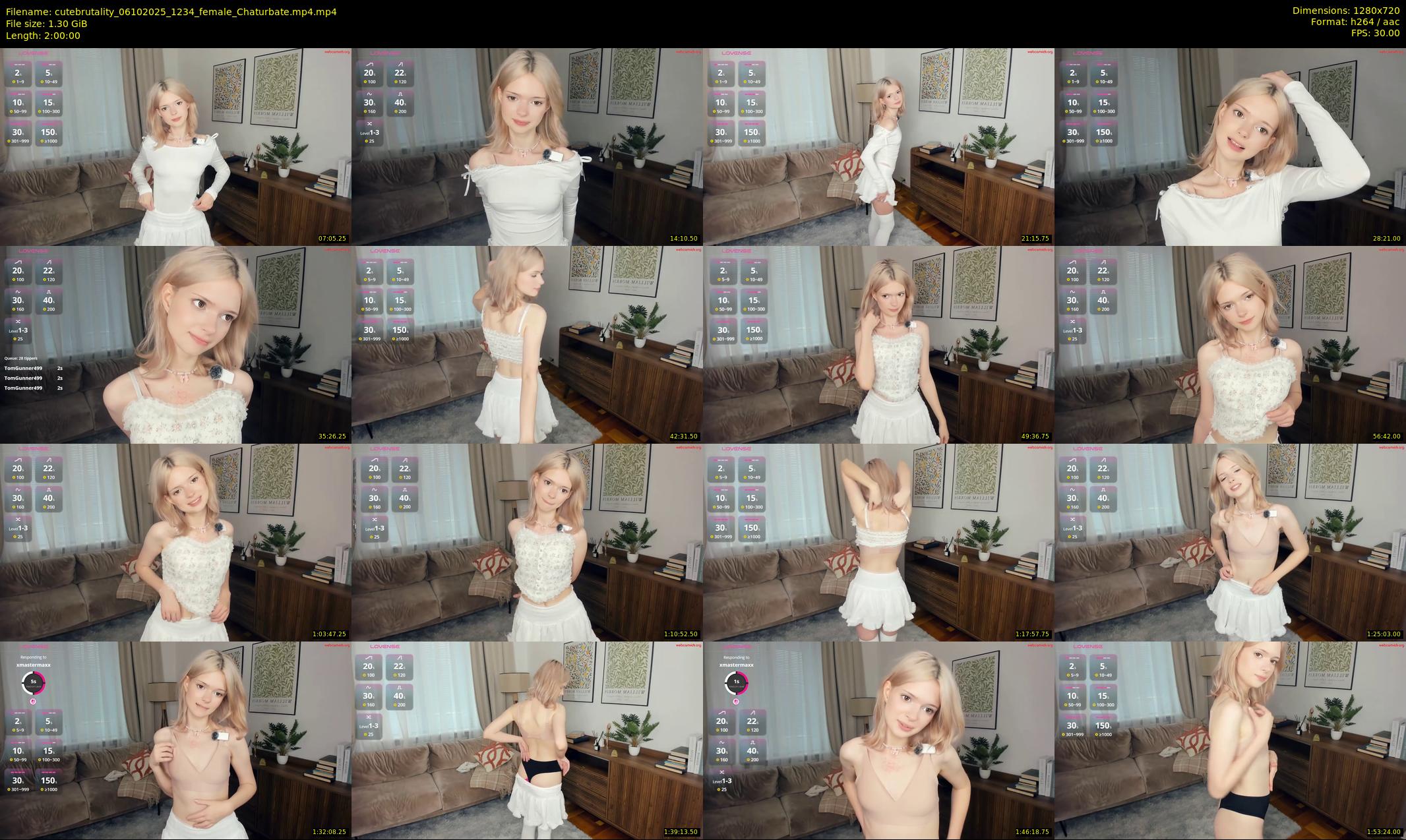 cutebrutality — 120 minute Chaturbate female cam show recording, 720p, Oct 6, 2025