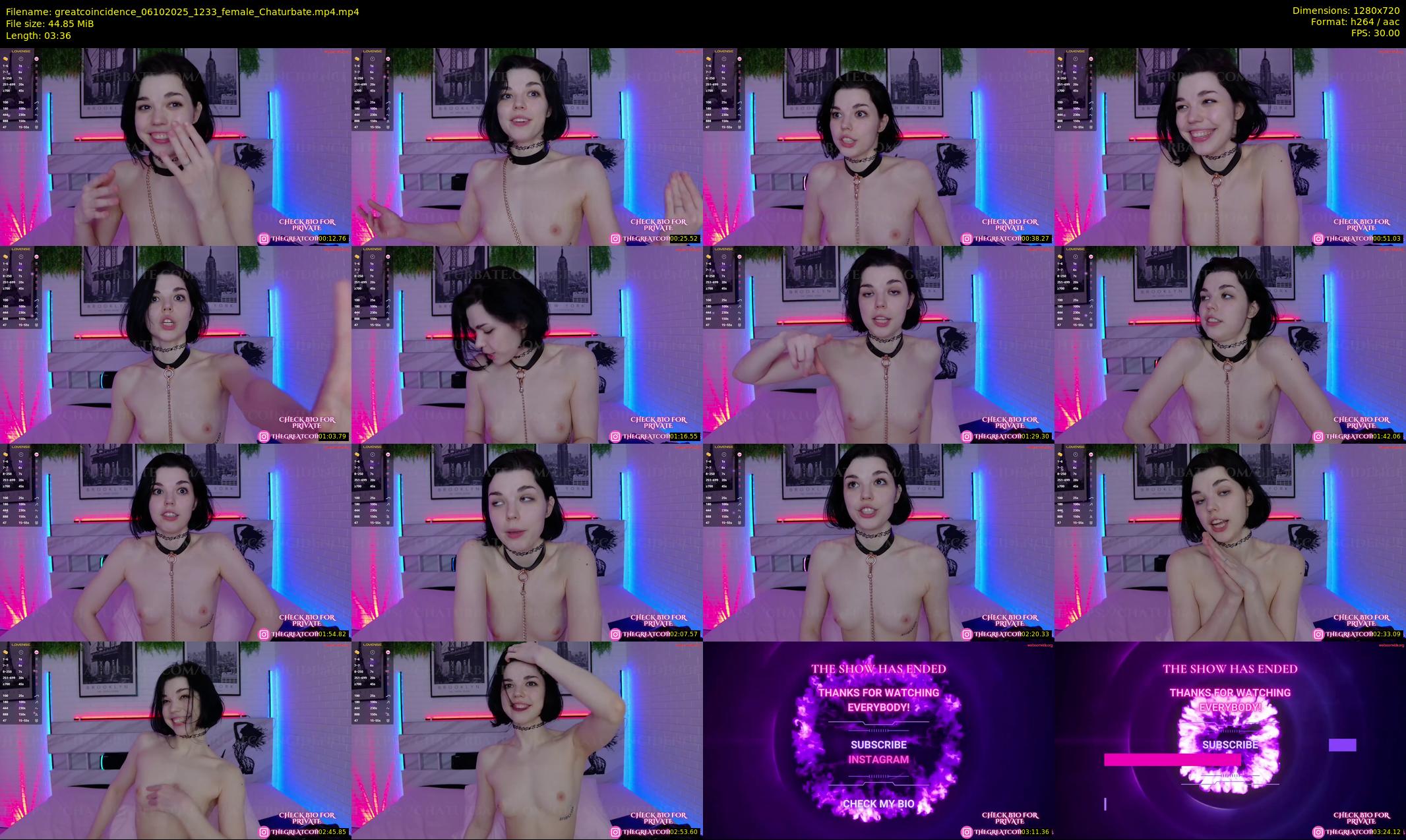 greatcoincidence — 4 minute Chaturbate female cam show recording, 720p, Oct 6, 2025