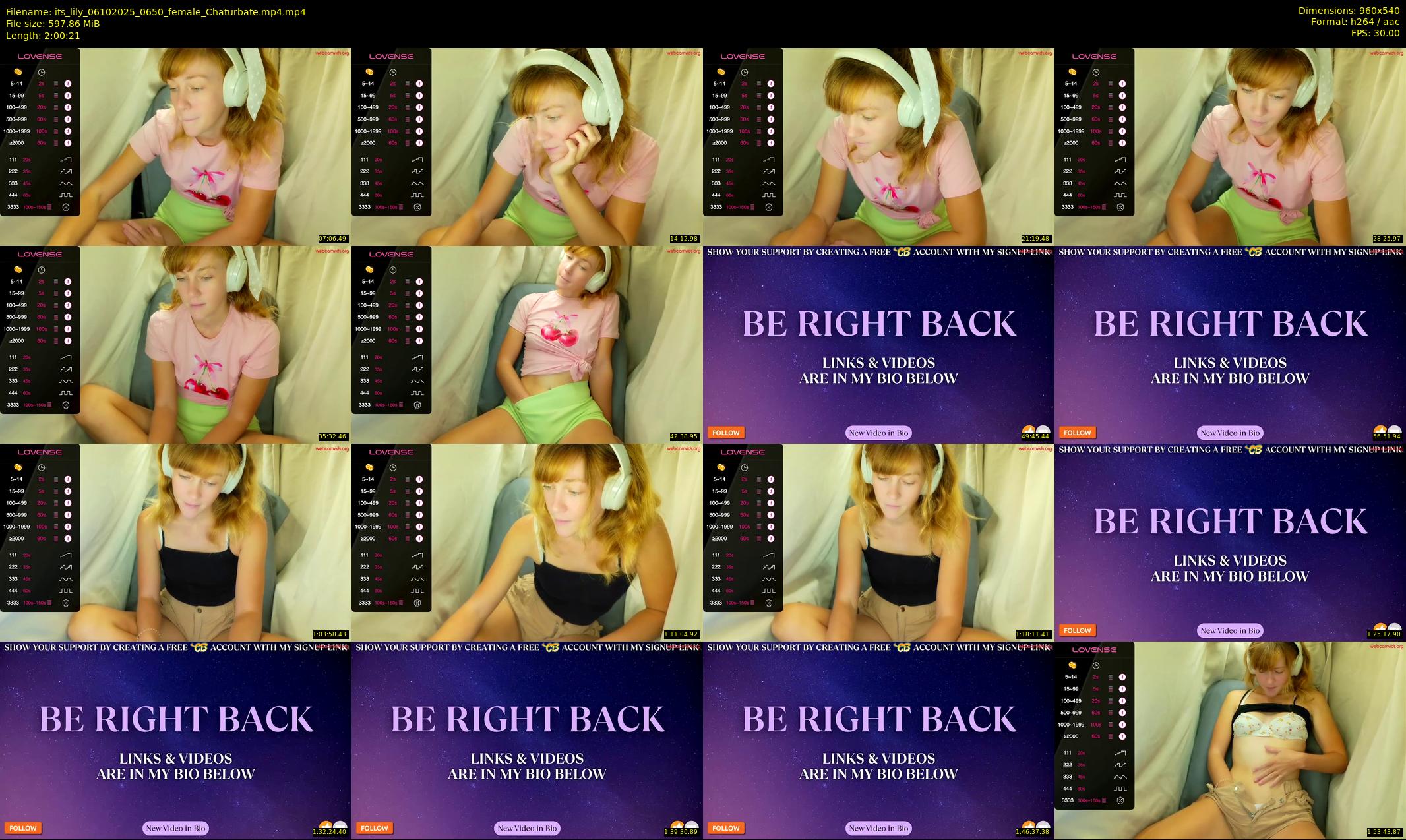 its_lily — 121 minute Chaturbate female cam show recording, 480p, Oct 6, 2025