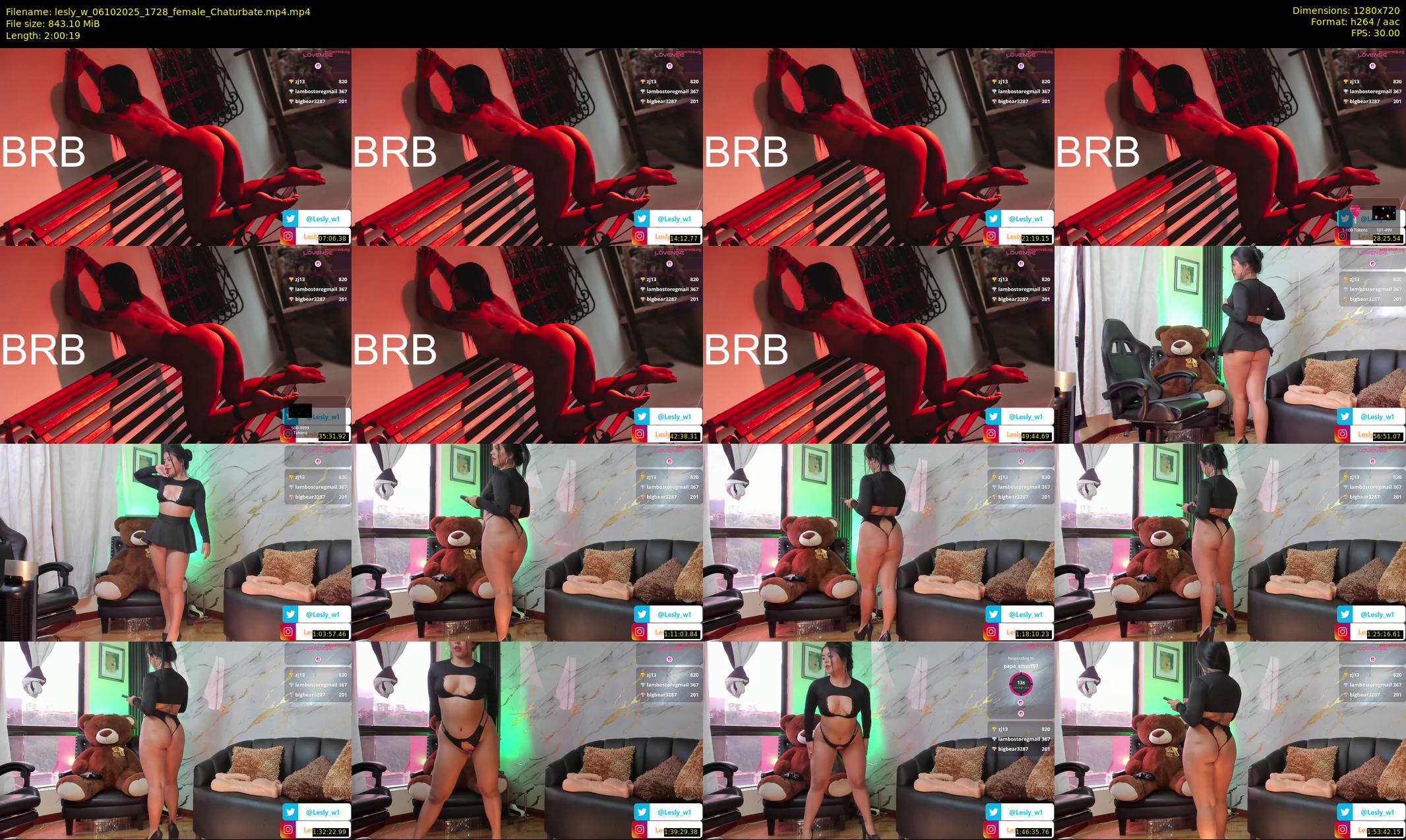 lesly_w — 121 minute Chaturbate female cam show recording, 720p, Oct 6, 2025