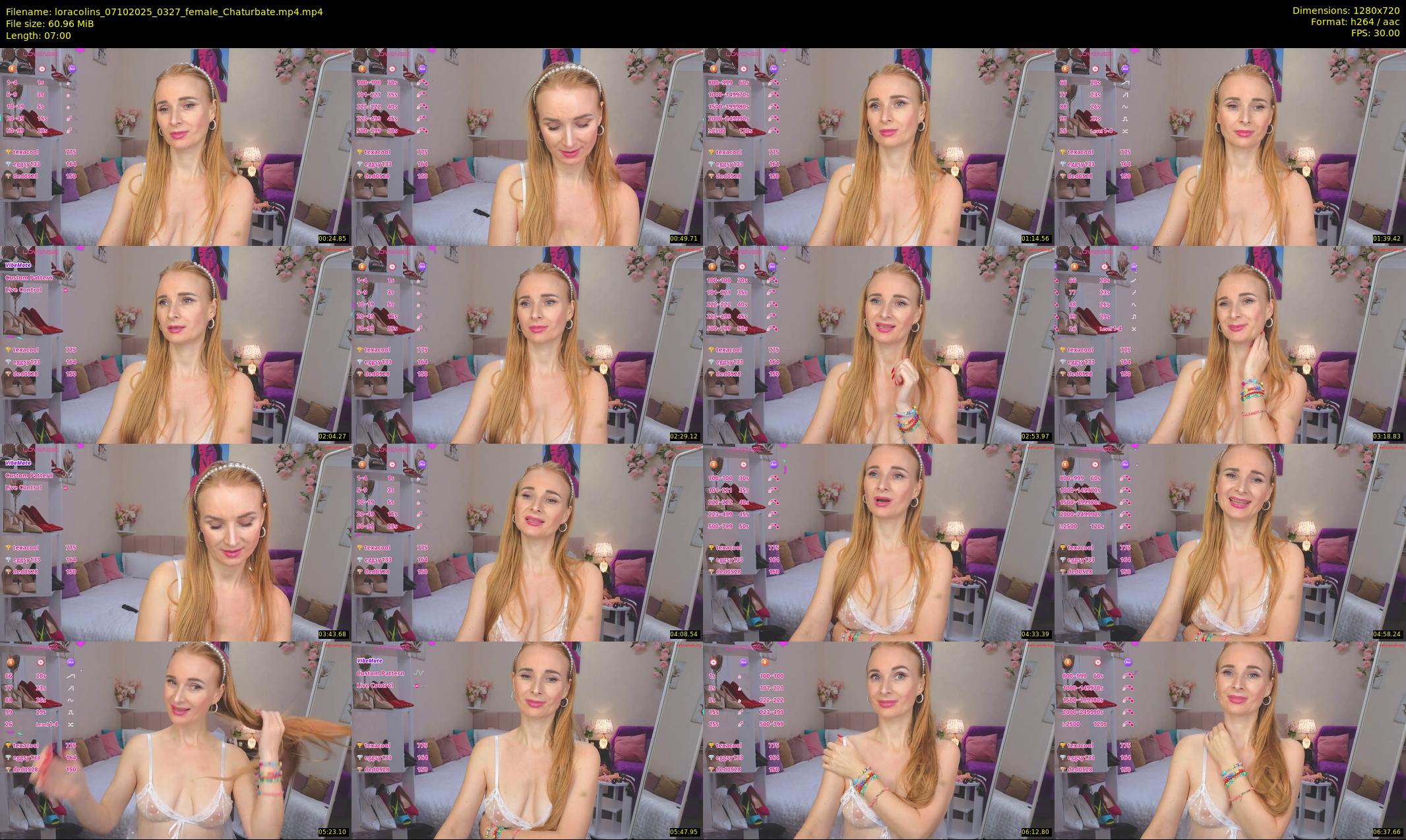 loracolins — 7 minute Chaturbate female cam show recording, 720p, Oct 7, 2025