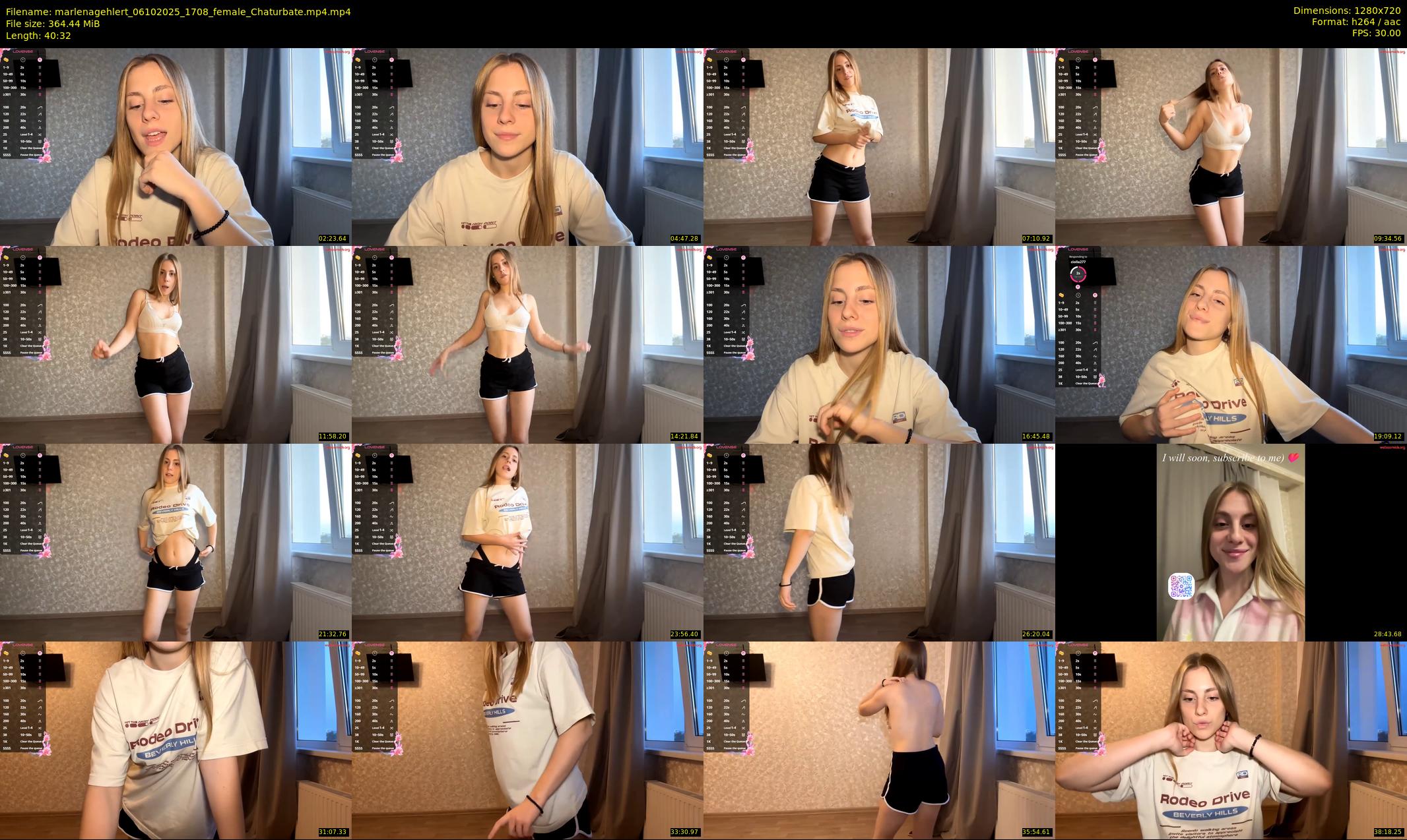 marlenagehlert — 41 minute Chaturbate female cam show recording, 720p, Oct 6, 2025