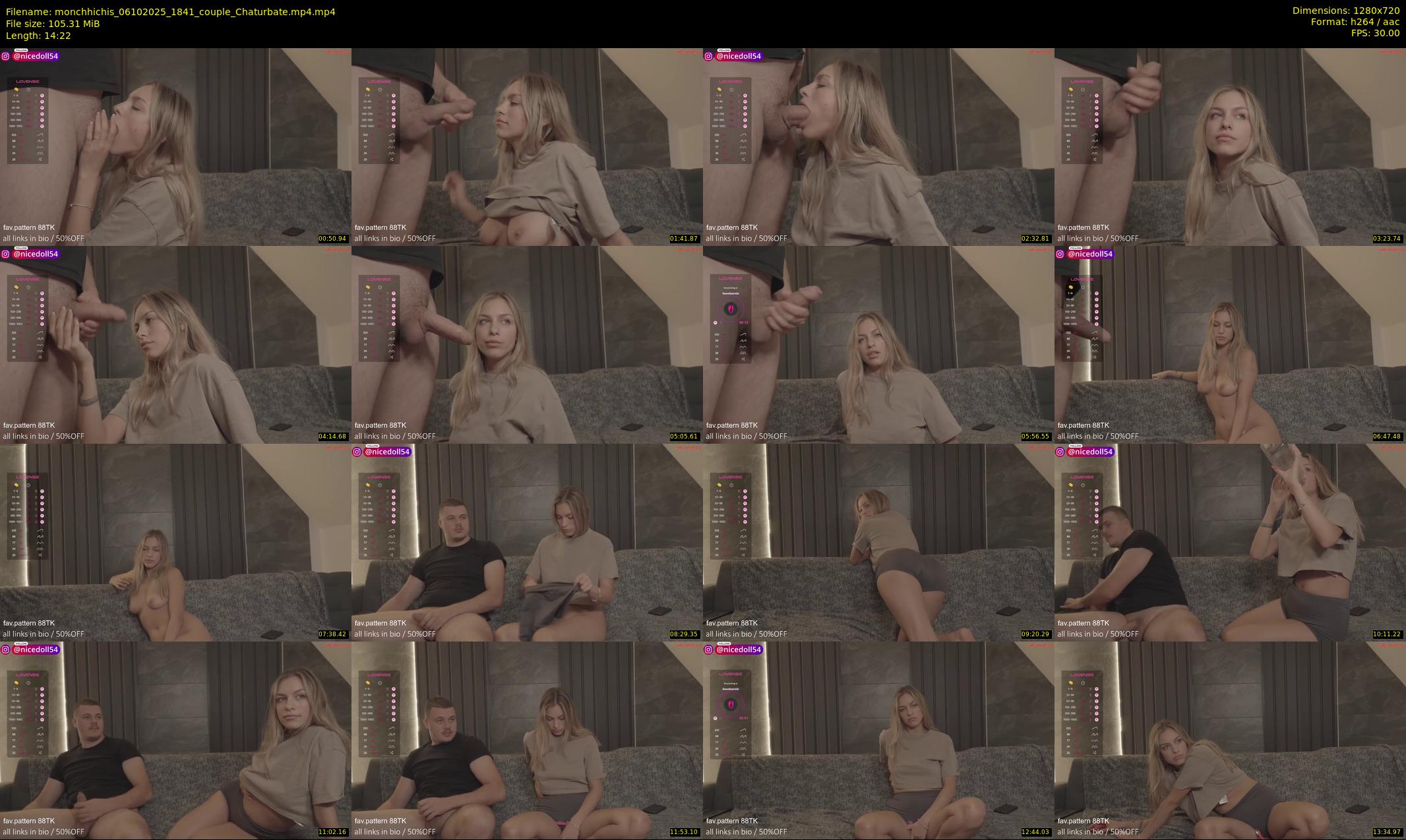monchhichis — 15 minute Chaturbate couple cam show recording, 720p, Oct 6, 2025
