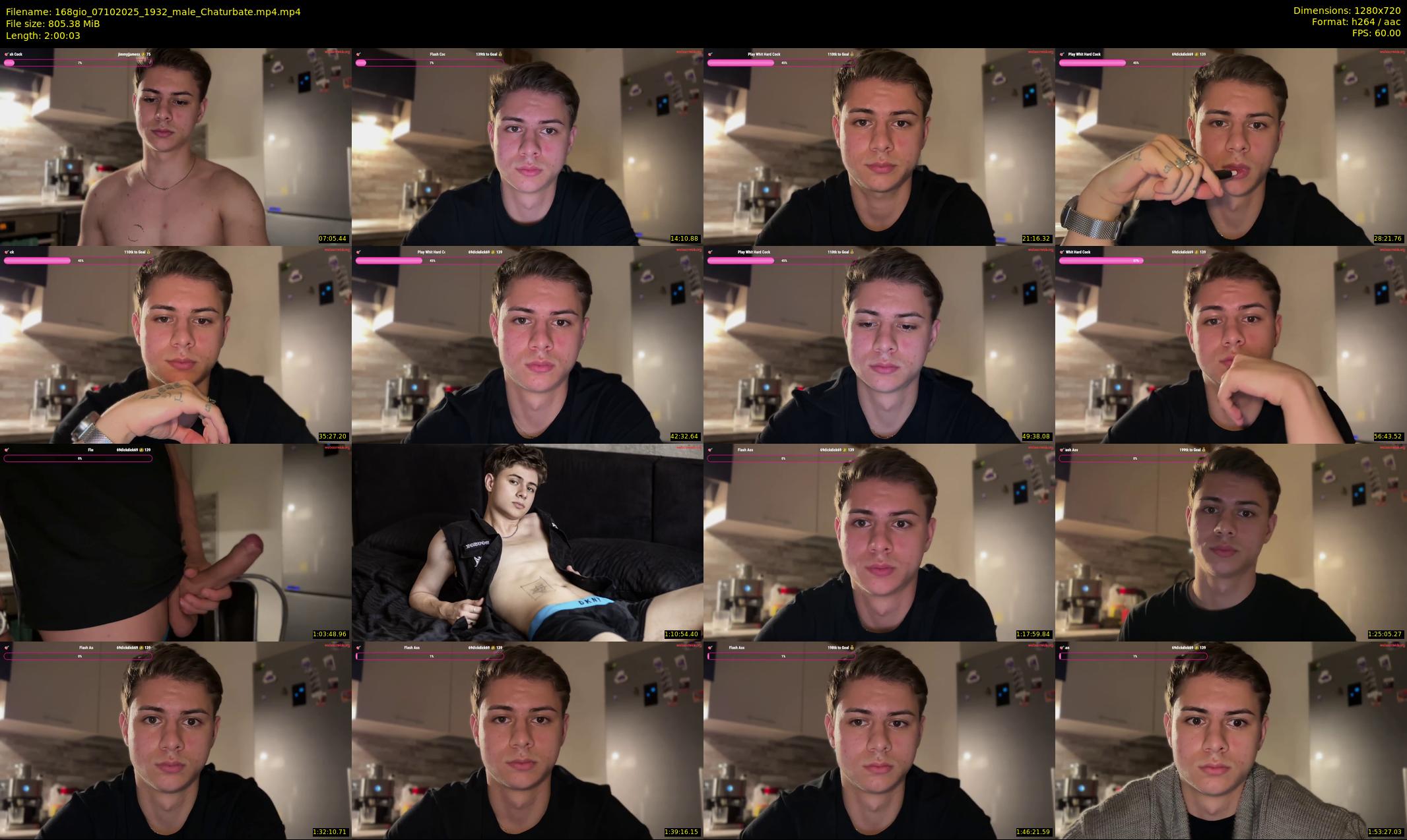 168gio — 121 minute Chaturbate male cam show recording, 720p, Oct 7, 2025