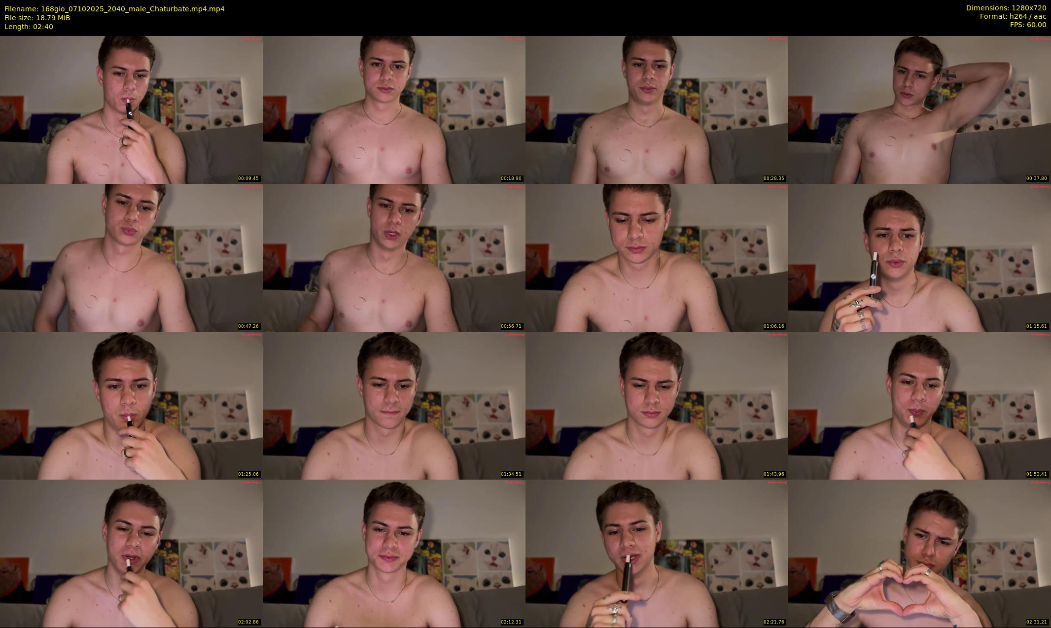 168gio — 3 minute Chaturbate male cam show recording, 720p, Oct 7, 2025