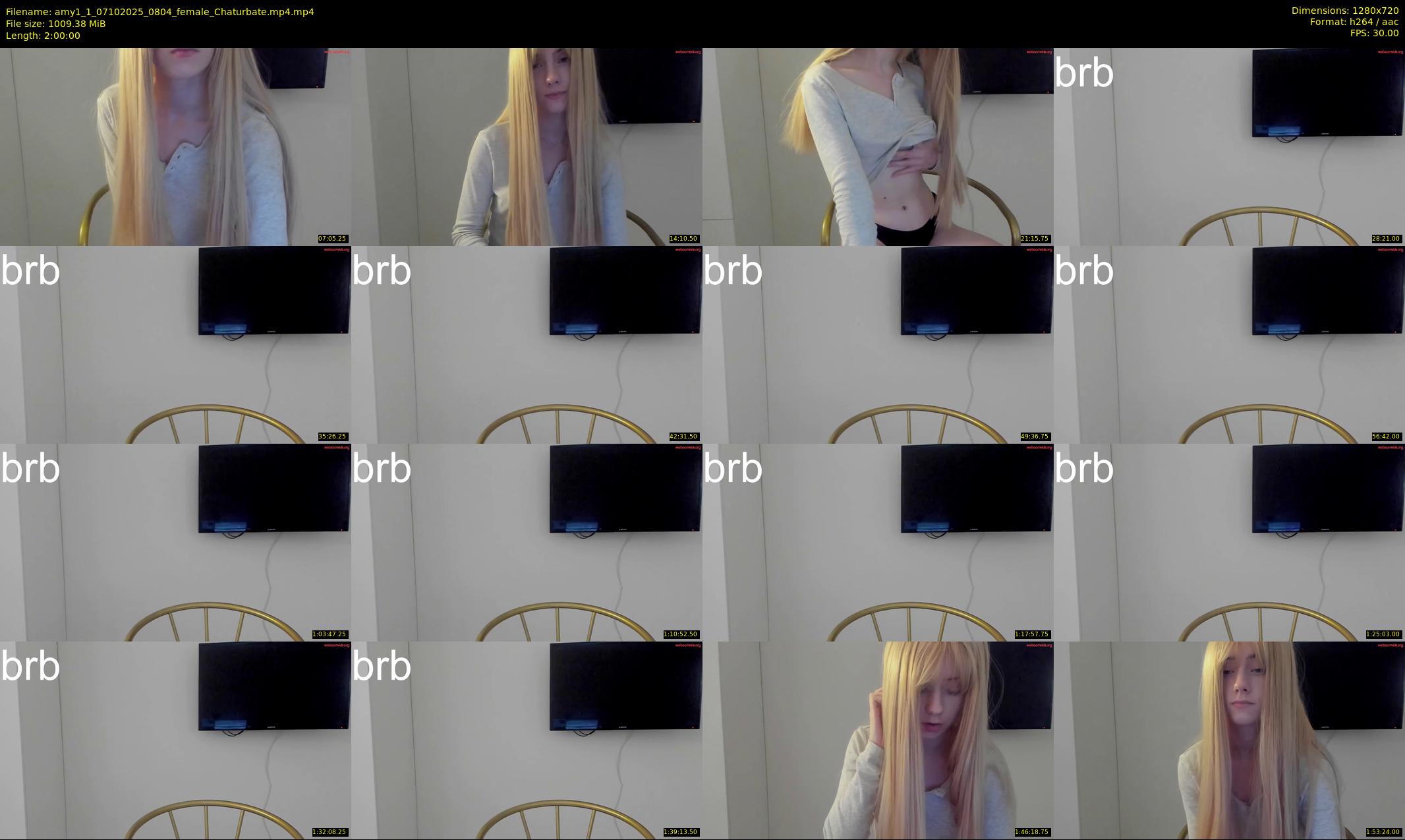 amy1_1 — 120 minute Chaturbate female cam show recording, 720p, Oct 7, 2025