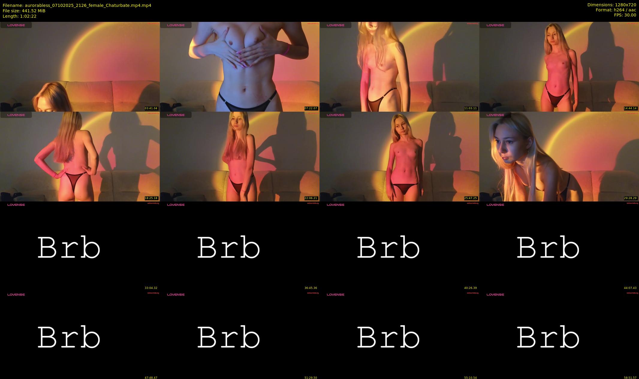 aurorabless — 63 minute Chaturbate female cam show recording, 720p, Oct 7, 2025