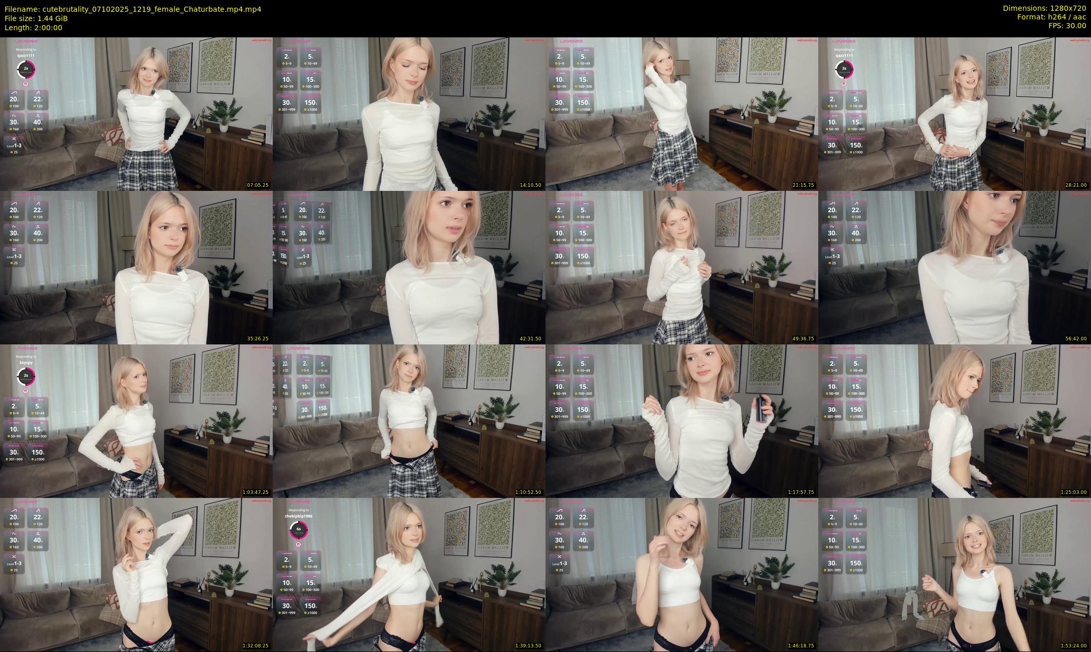 cutebrutality — 120 minute Chaturbate female cam show recording, 720p, Oct 7, 2025