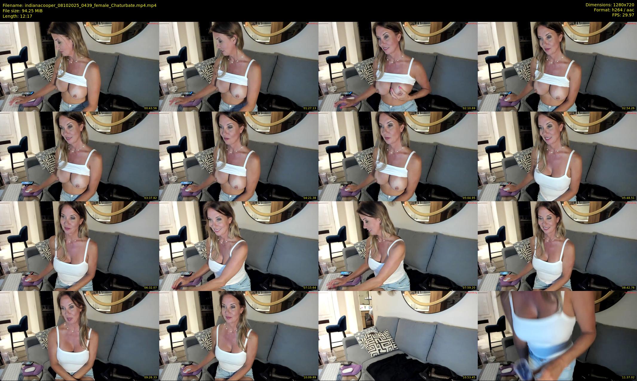 indianacooper — 13 minute Chaturbate female cam show recording, 720p, Oct 8, 2025
