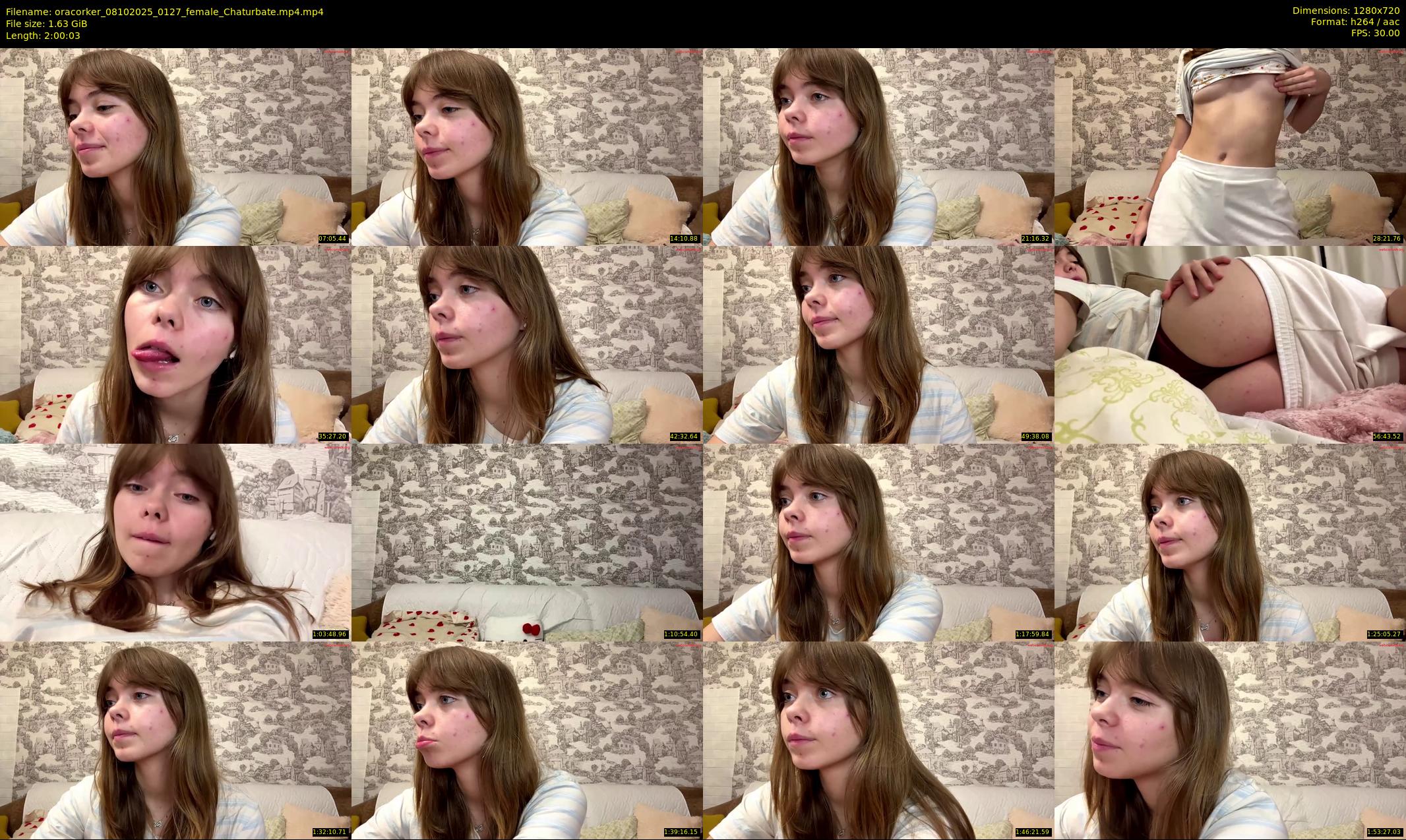 oracorker — 121 minute Chaturbate female cam show recording, 720p, Oct 8, 2025