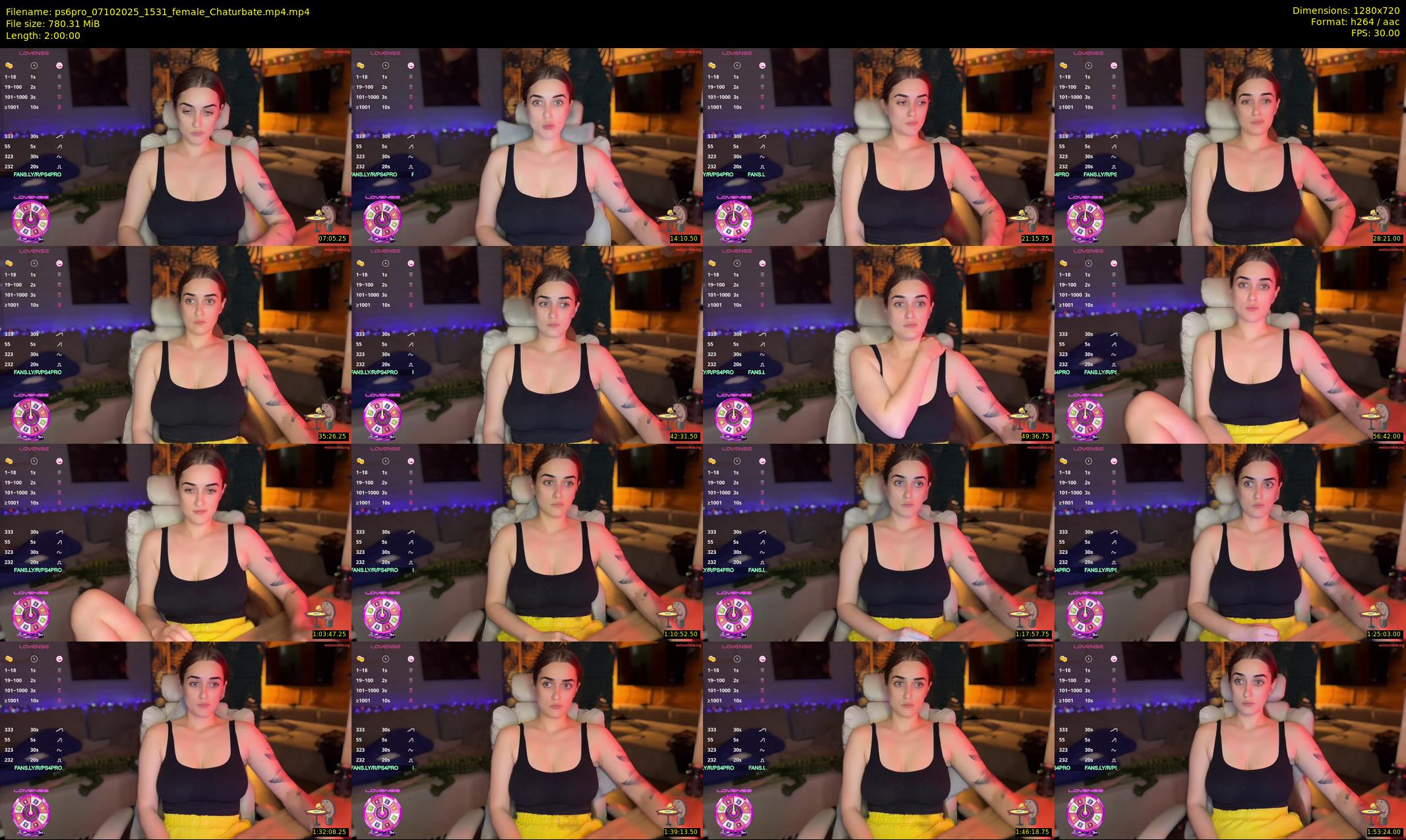 ps6pro — 120 minute Chaturbate female cam show recording, 720p, Oct 7, 2025