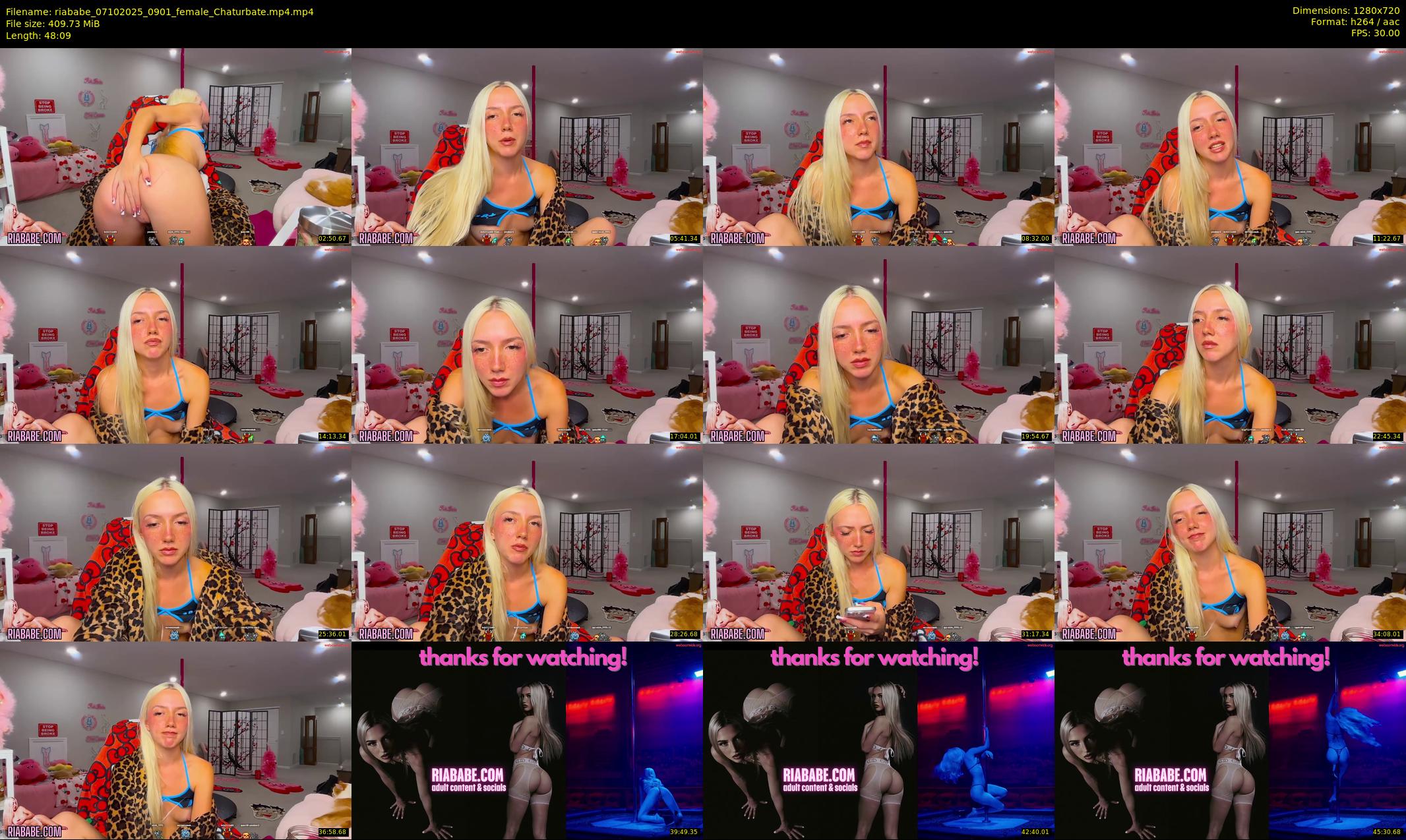 riababe — 49 minute Chaturbate female cam show recording, 720p, Oct 7, 2025