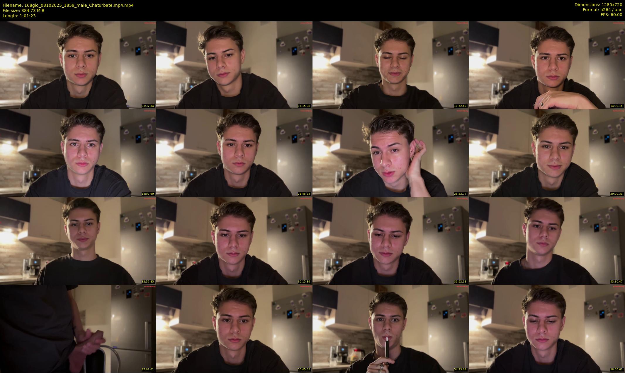 168gio — 62 minute Chaturbate male cam show recording, 720p, Oct 8, 2025