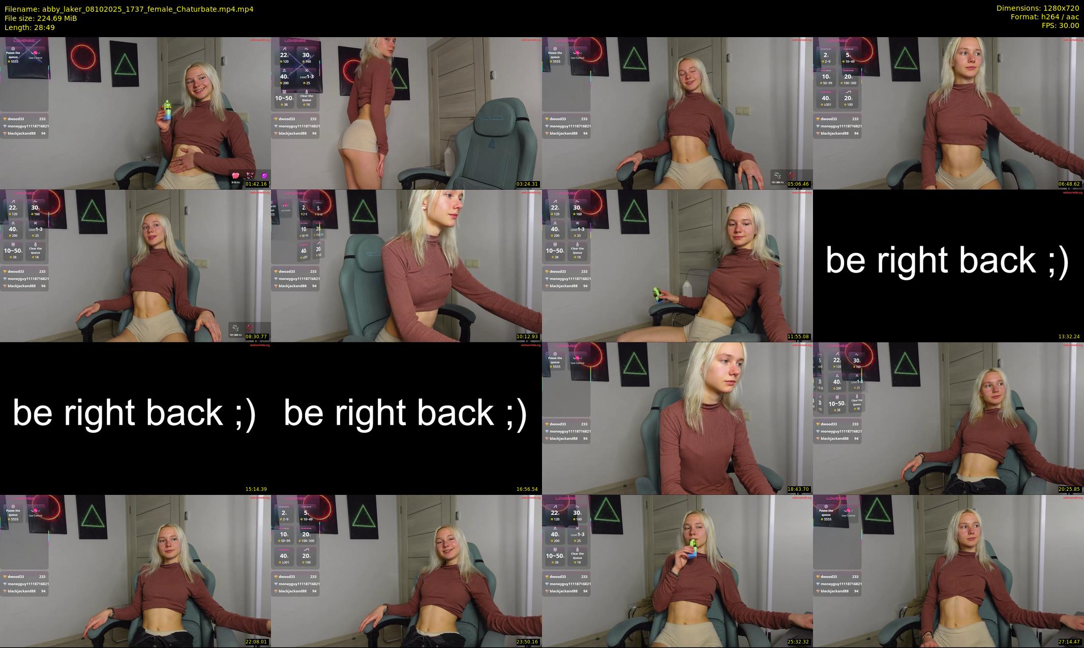 abby_laker — 29 minute Chaturbate female cam show recording, 720p, Oct 8, 2025