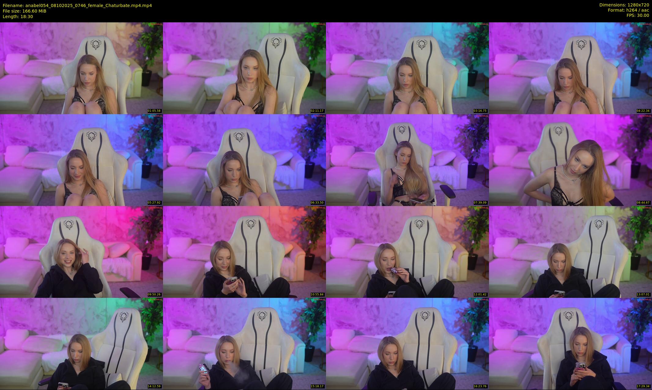 anabel054 — 19 minute Chaturbate female cam show recording, 720p, Oct 8, 2025