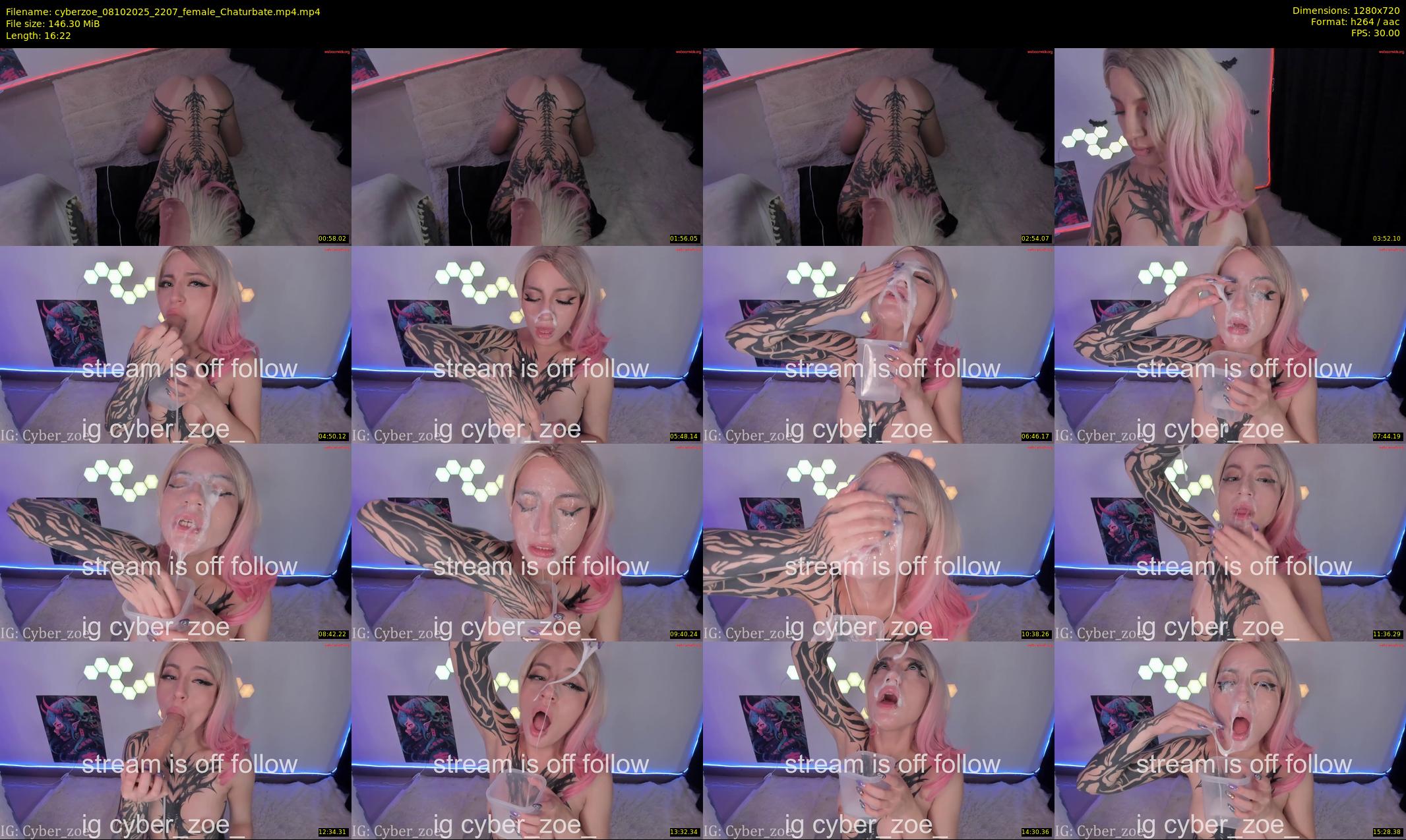 cyberzoe — 17 minute Chaturbate female cam show recording, 720p, Oct 8, 2025