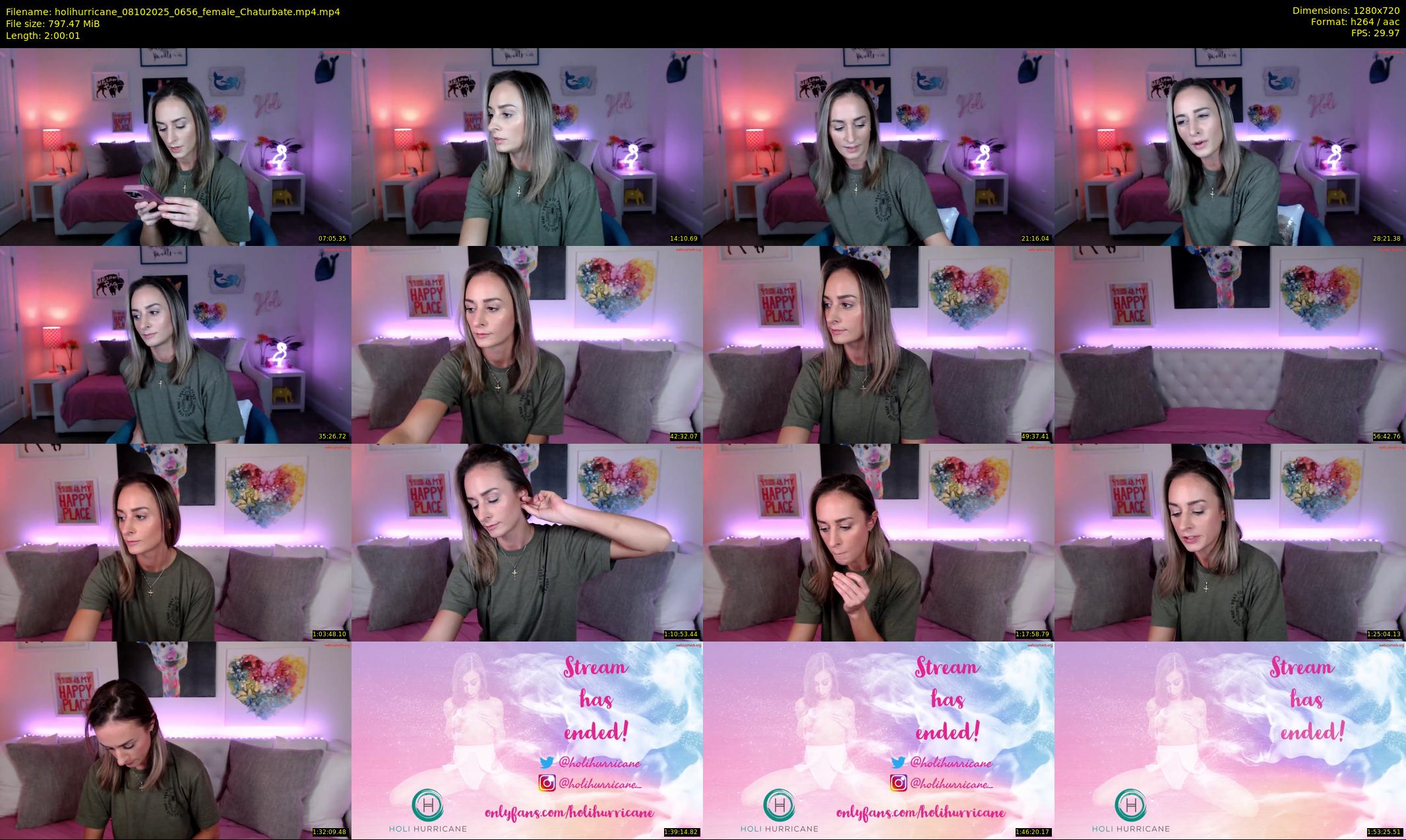 holihurricane — 121 minute Chaturbate female cam show recording, 720p, Oct 8, 2025