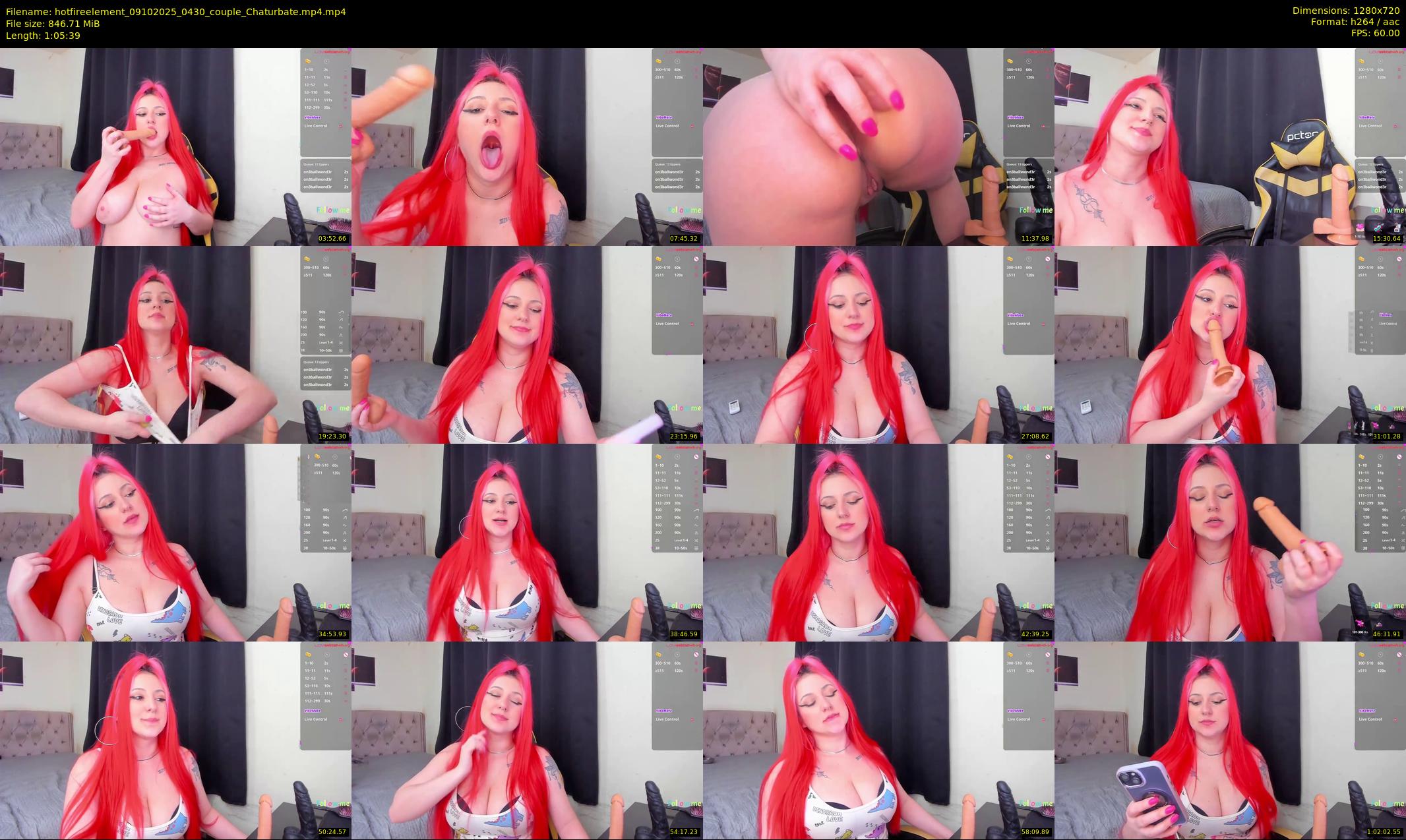 hotfireelement — 66 minute Chaturbate couple cam show recording, 720p, Oct 9, 2025