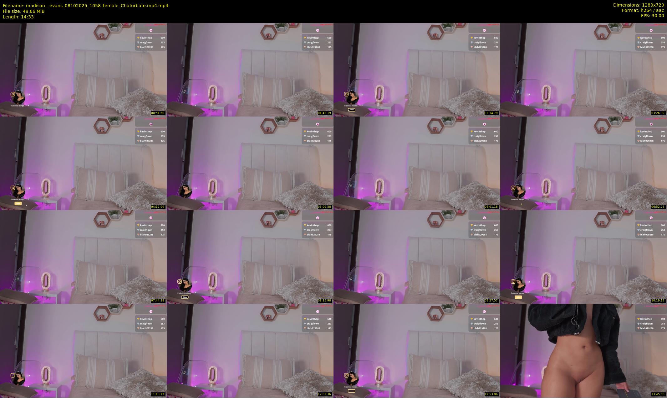 madison__evans — 15 minute Chaturbate female cam show recording, 720p, Oct 8, 2025