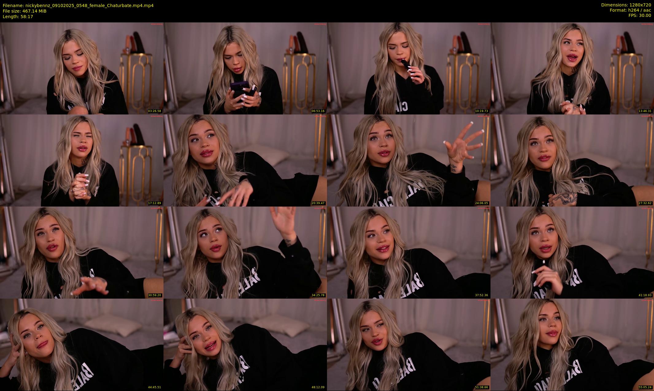 nickybennz — 59 minute Chaturbate female cam show recording, 720p, Oct 9, 2025