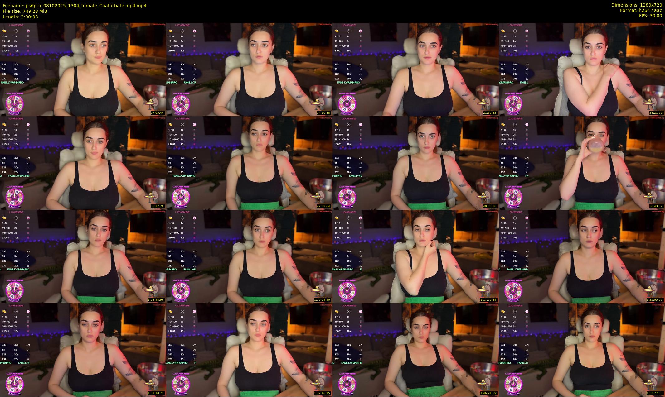 ps6pro — 121 minute Chaturbate female cam show recording, 720p, Oct 8, 2025