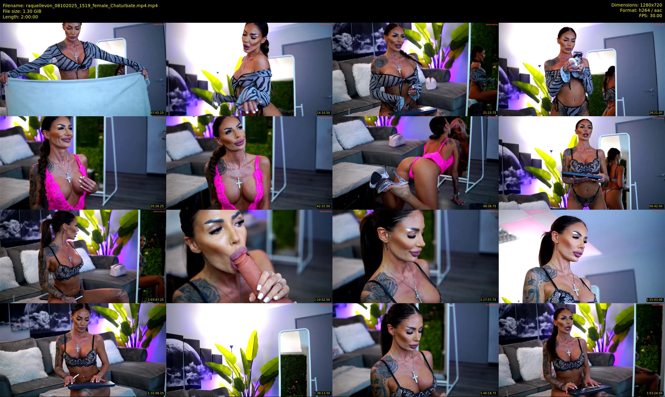 raquellevon — 120 minute Chaturbate female cam show recording, 720p, Oct 8, 2025