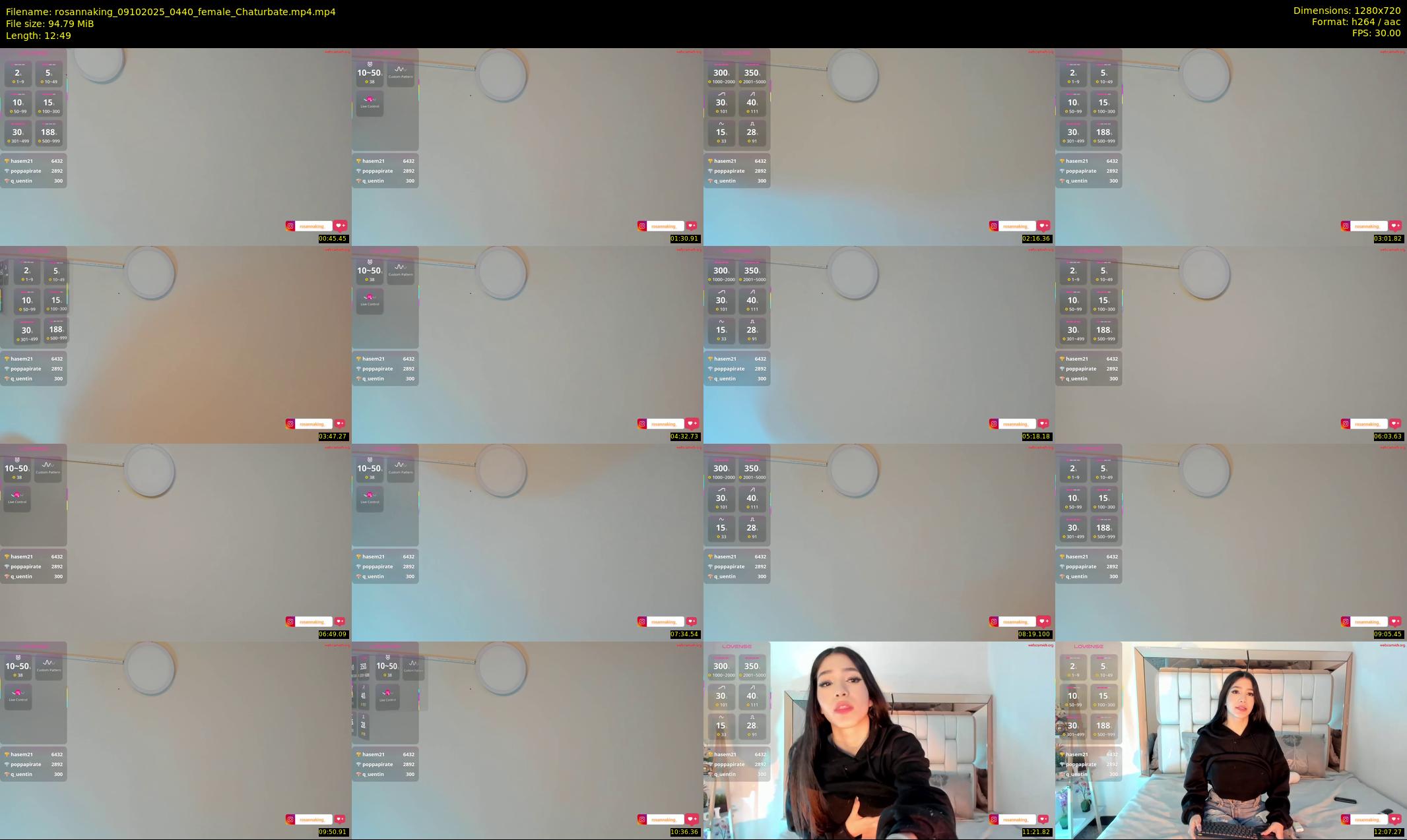 rosannaking — 13 minute Chaturbate female cam show recording, 720p, Oct 9, 2025