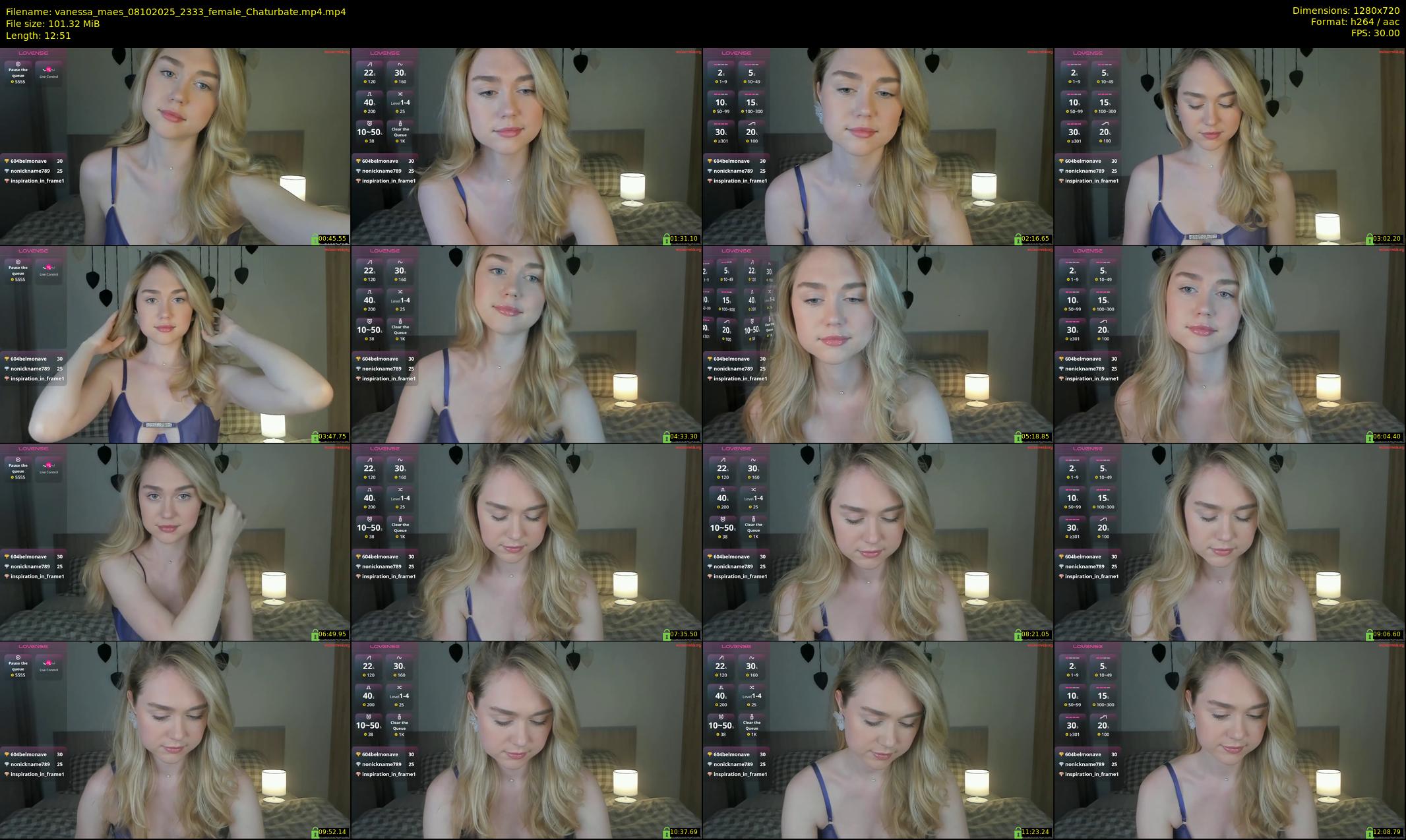 vanessa_maes — 13 minute Chaturbate female cam show recording, 720p, Oct 8, 2025