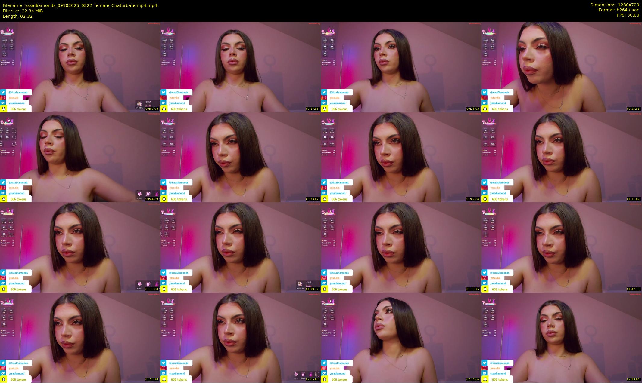yssadiamonds — 3 minute Chaturbate female cam show recording, 720p, Oct 9, 2025