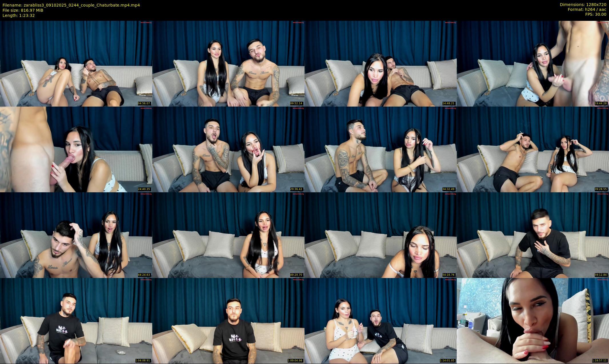 zarabliss3 — 84 minute Chaturbate couple cam show recording, 720p, Oct 9, 2025