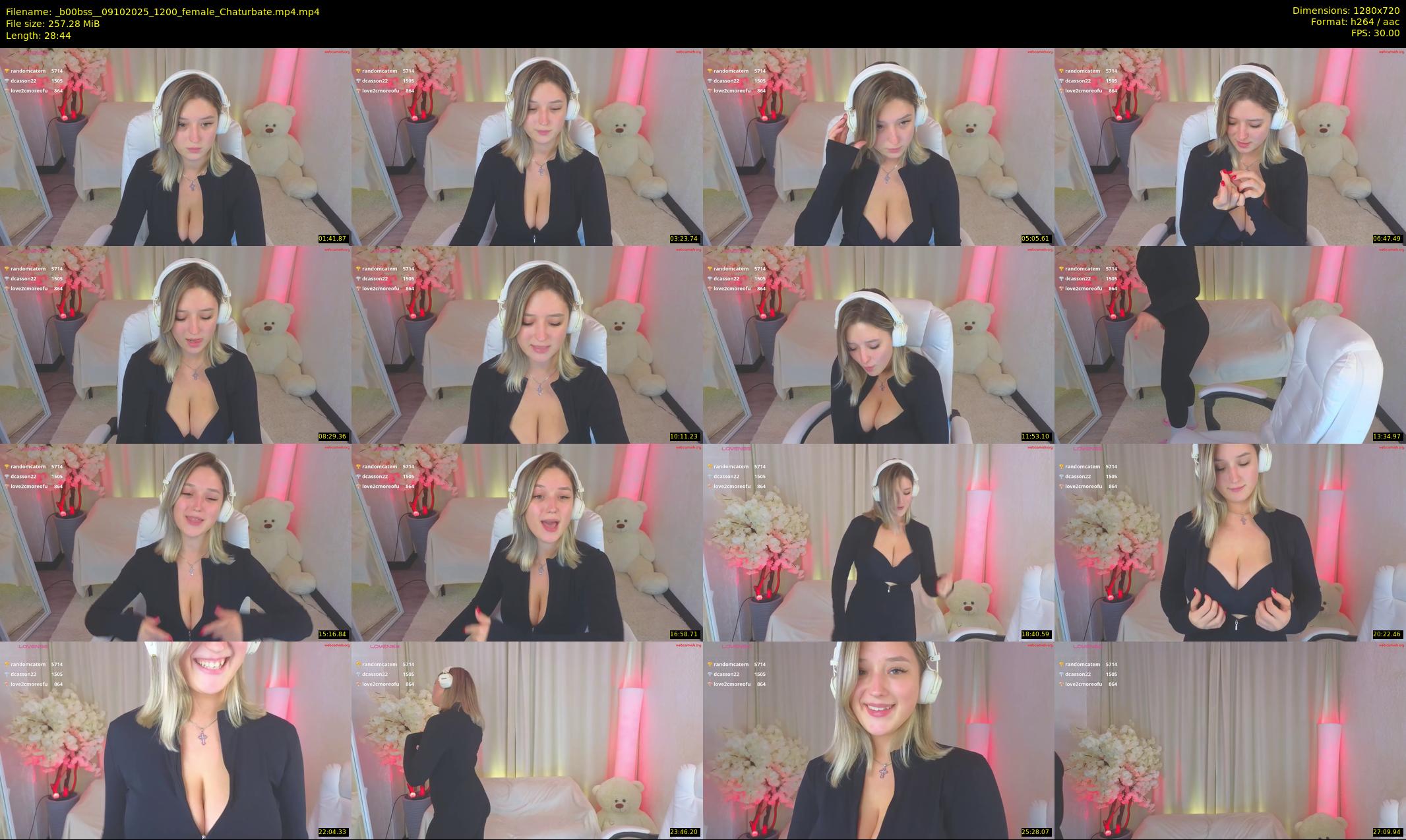 _b00bss_ — 29 minute Chaturbate female cam show recording, 720p, Oct 9, 2025