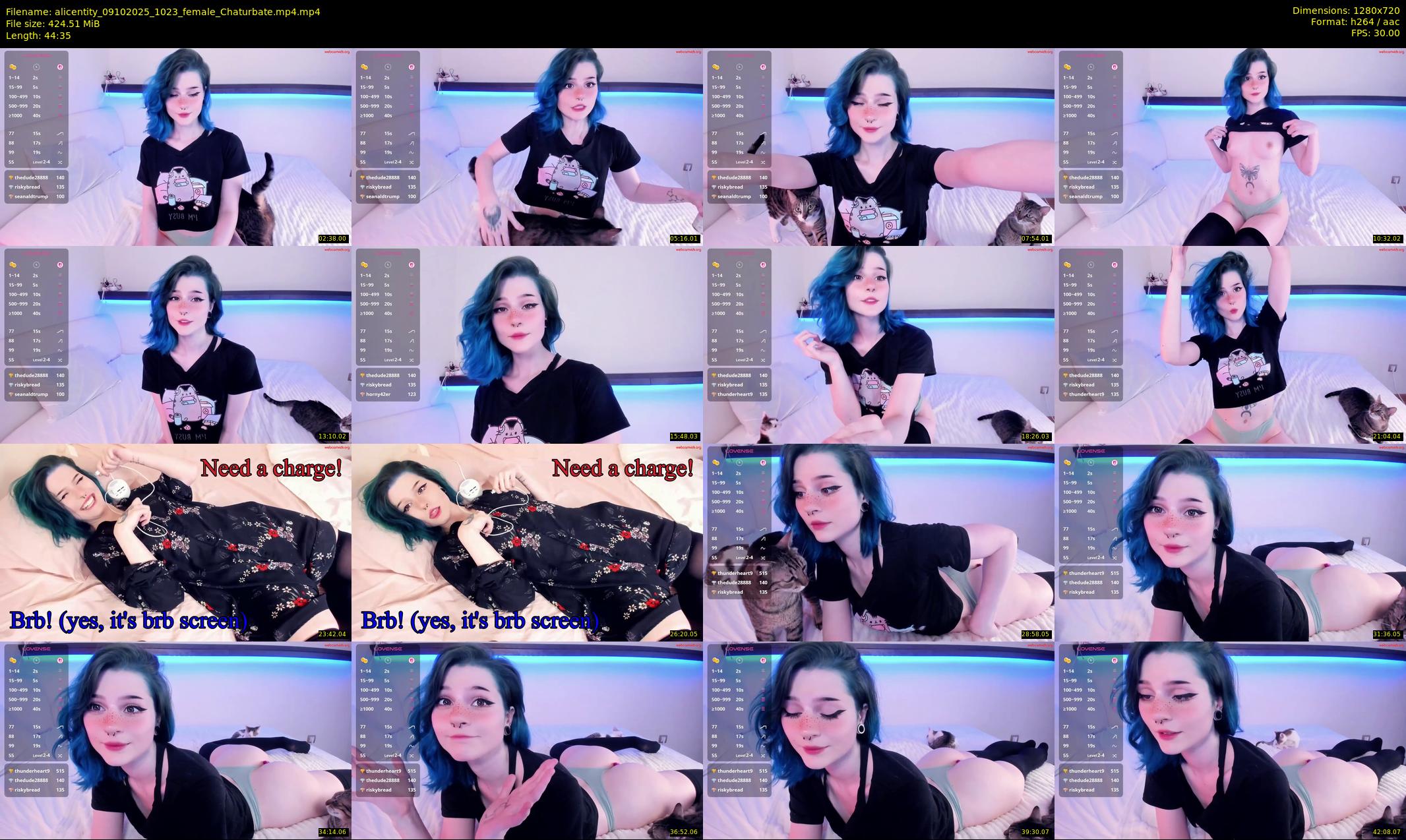 alicentity — 45 minute Chaturbate female cam show recording, 720p, Oct 9, 2025