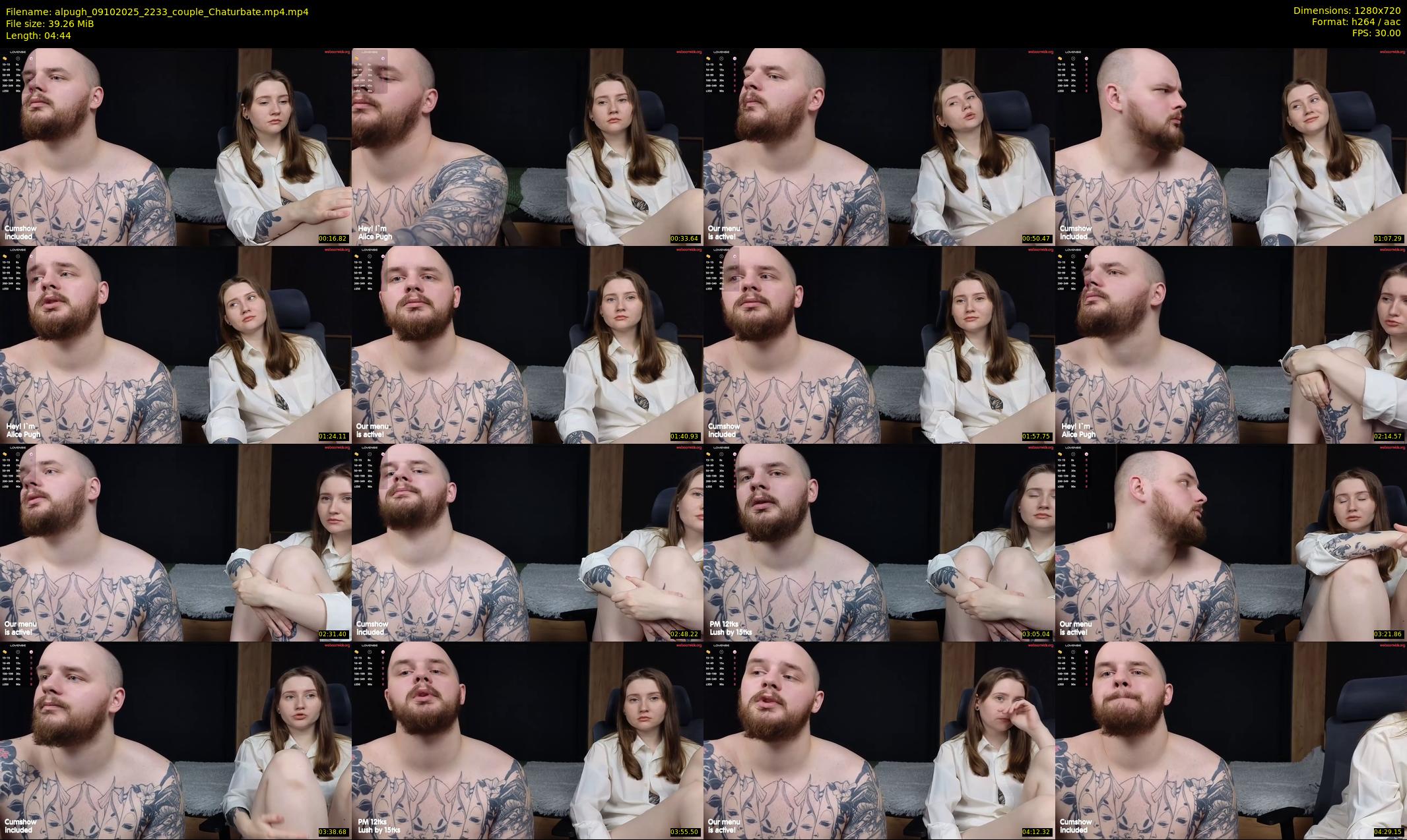 alpugh — 5 minute Chaturbate couple cam show recording, 720p, Oct 9, 2025