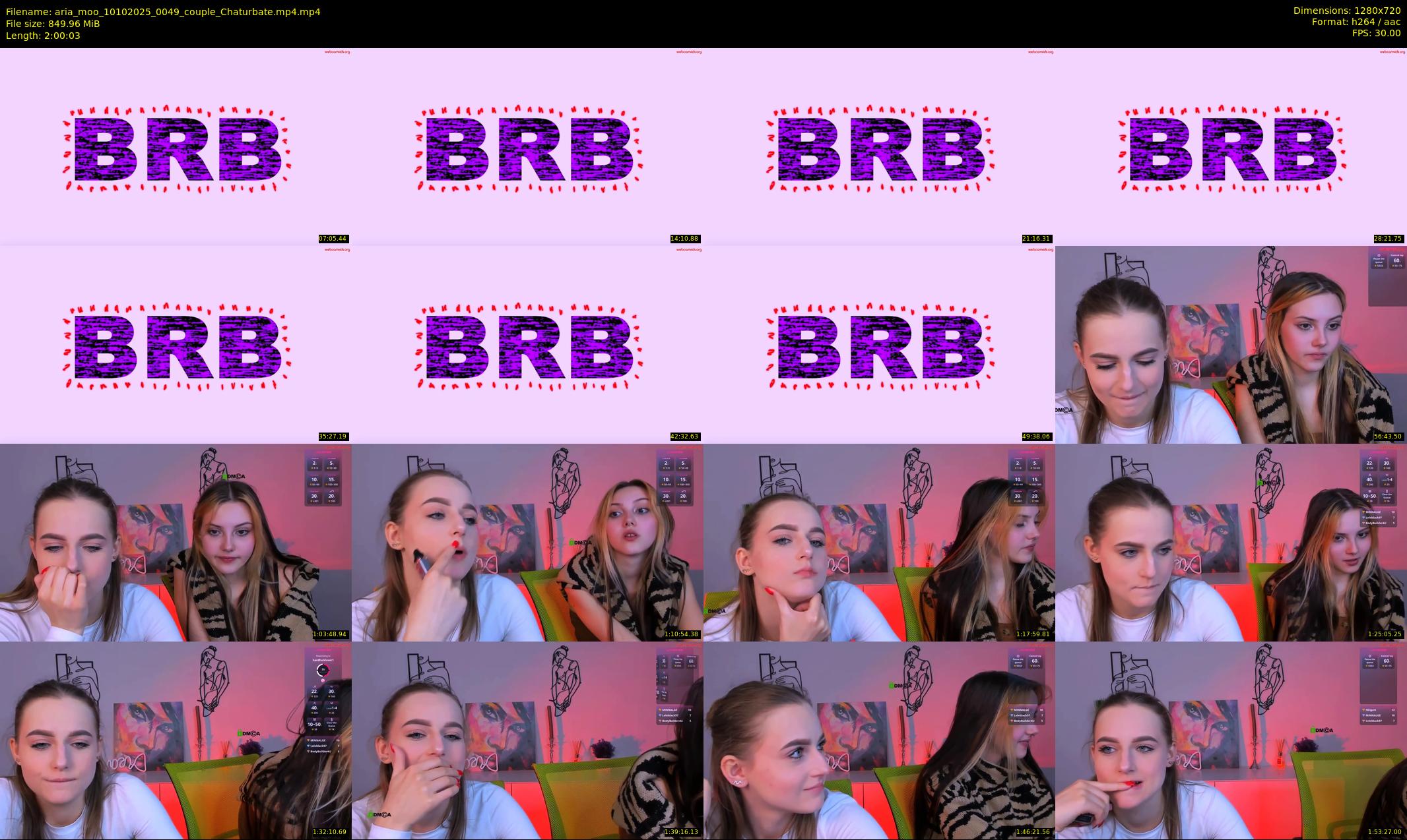 aria_moo — 121 minute Chaturbate couple cam show recording, 720p, Oct 10, 2025