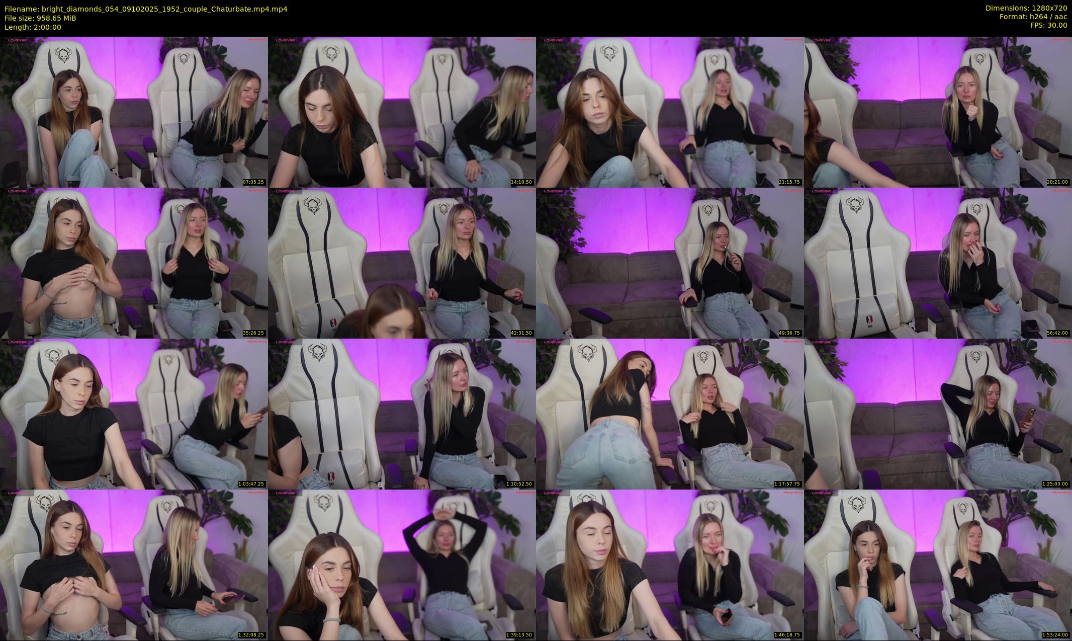 bright_diamonds_054 — 120 minute Chaturbate couple cam show recording, 720p, Oct 9, 2025