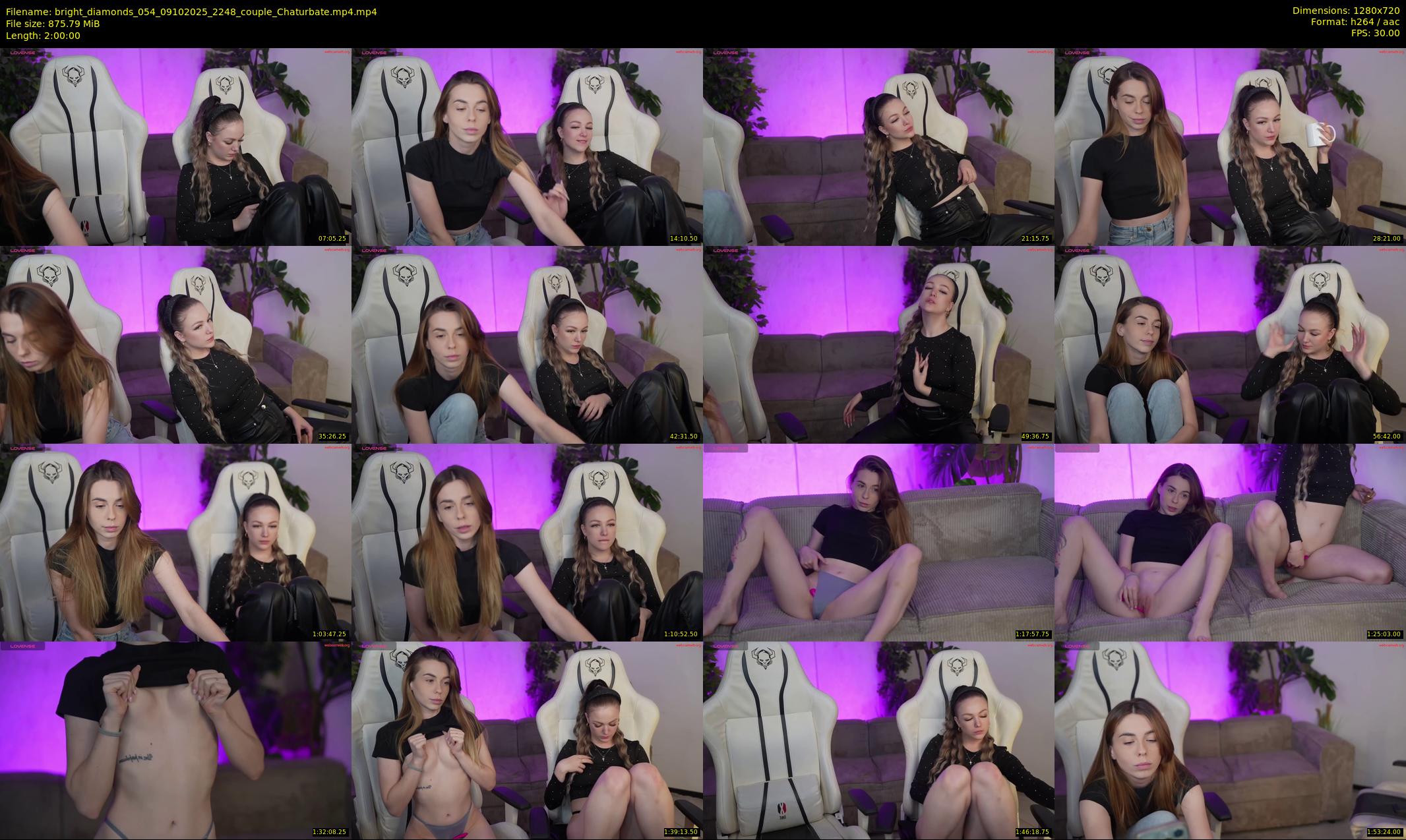 bright_diamonds_054 — 120 minute Chaturbate couple cam show recording, 720p, Oct 9, 2025