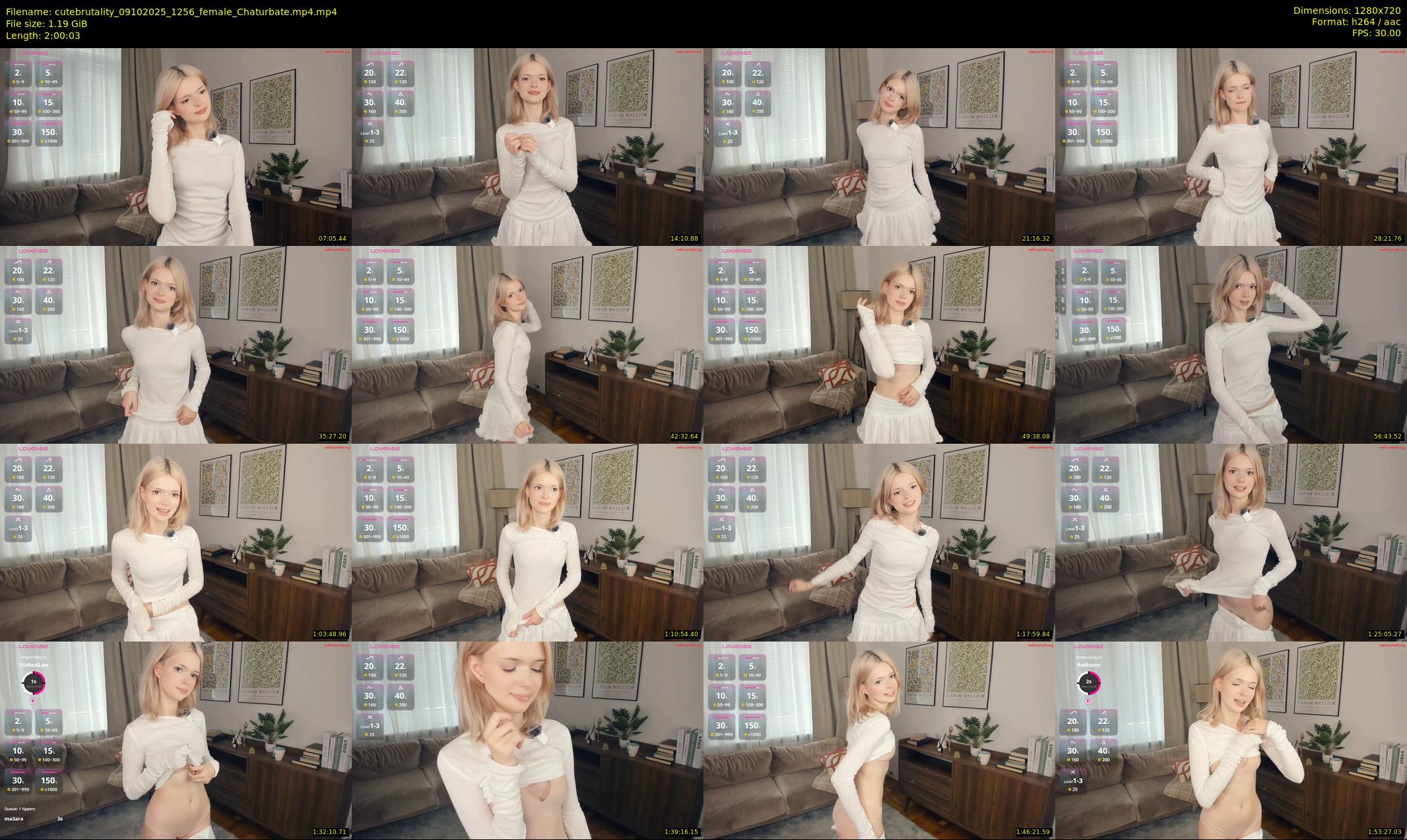 cutebrutality — 121 minute Chaturbate female cam show recording, 720p, Oct 9, 2025