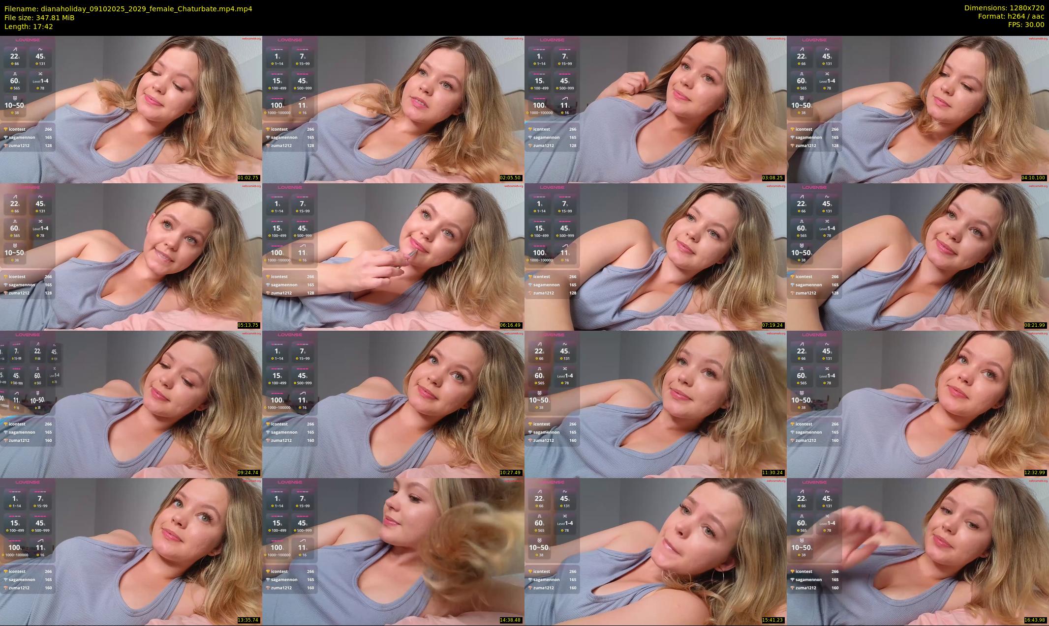 dianaholiday — 18 minute Chaturbate female cam show recording, 720p, Oct 9, 2025