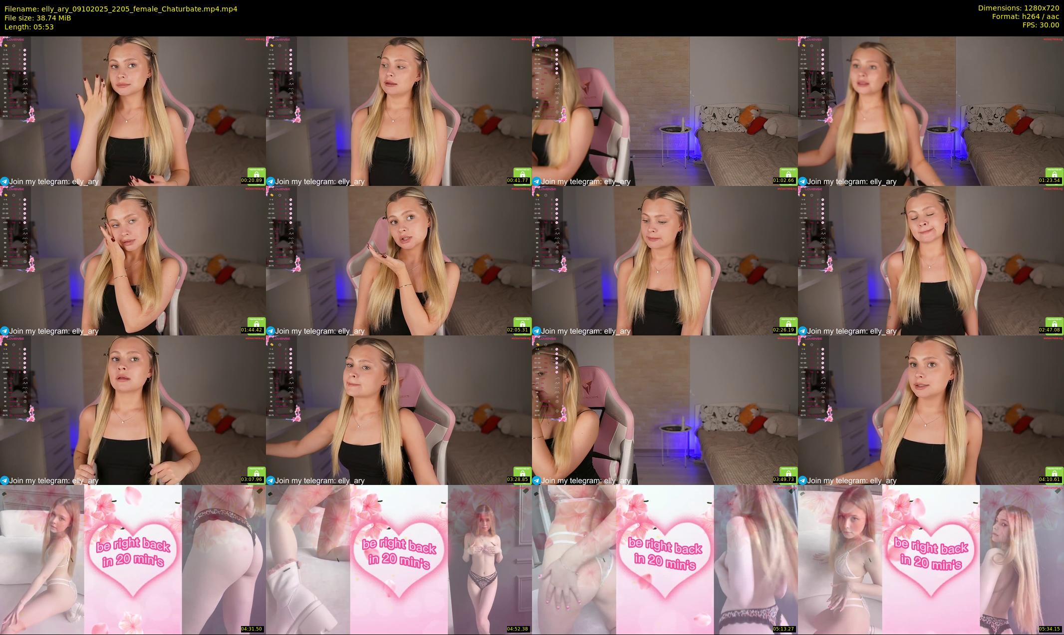 elly_ary — 6 minute Chaturbate female cam show recording, 720p, Oct 9, 2025