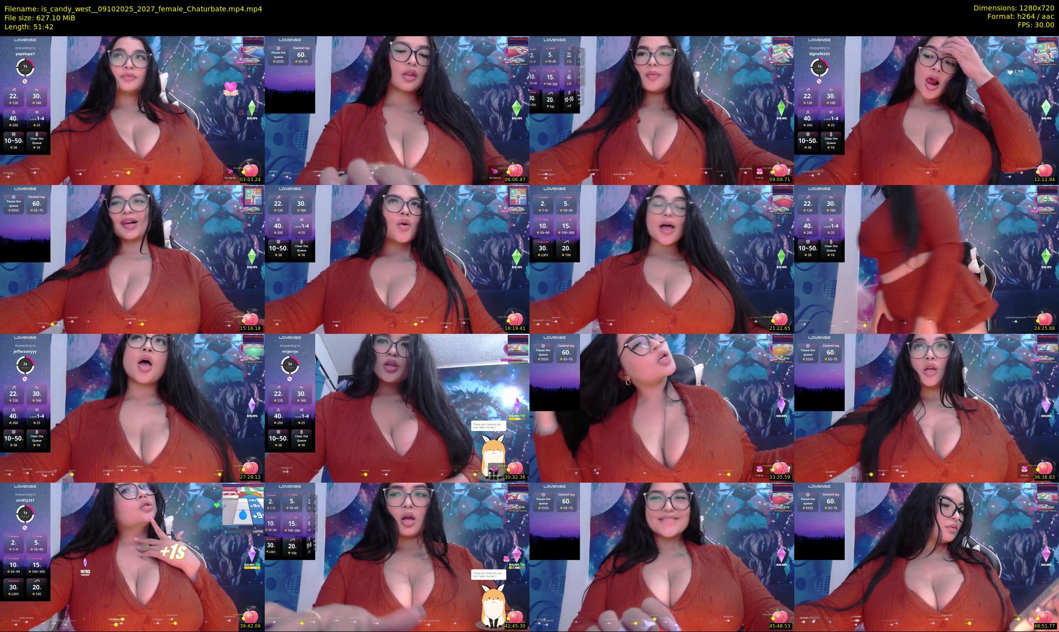 is_candy_west_ — 52 minute Chaturbate female cam show recording, 720p, Oct 9, 2025
