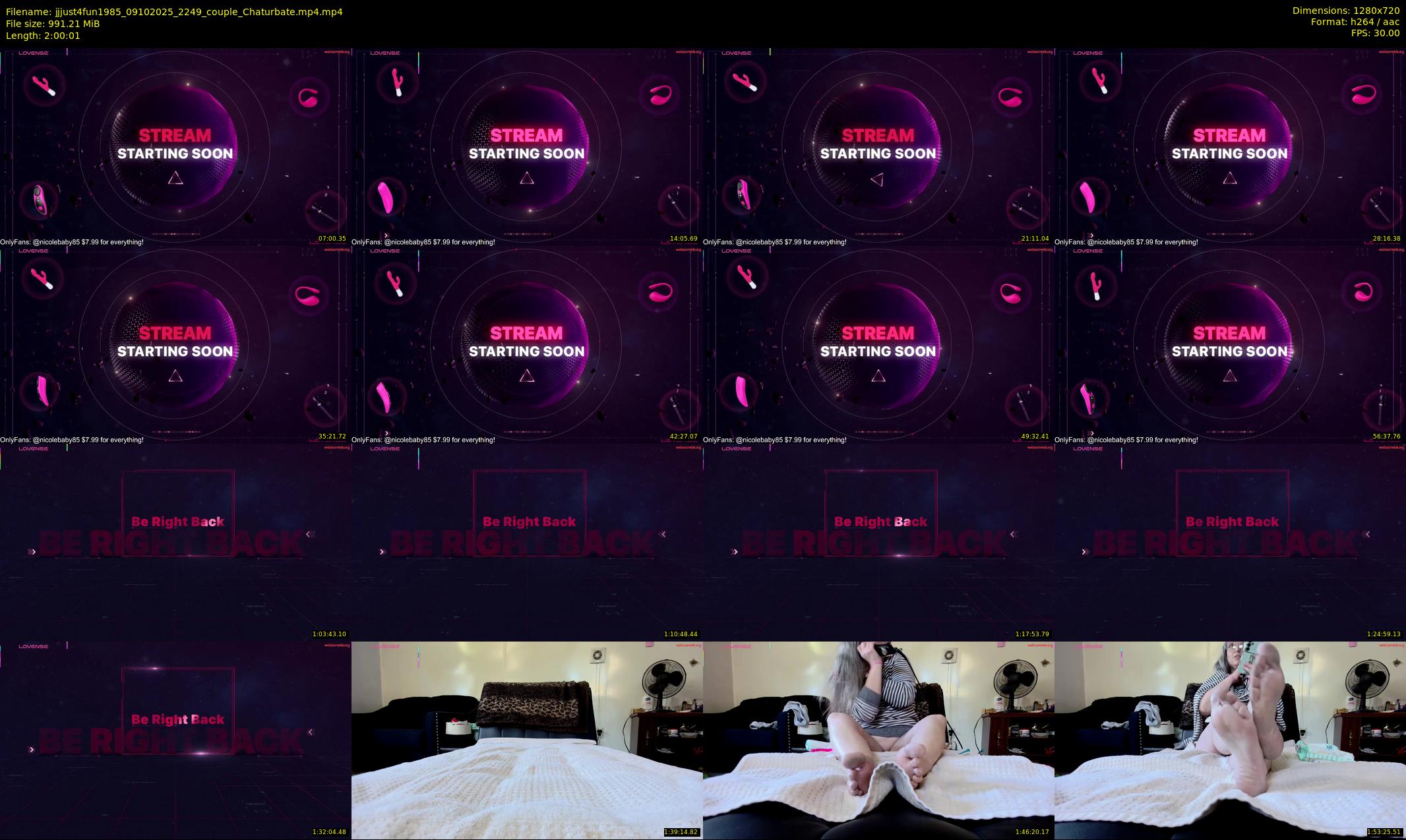 jjjust4fun1985 — 121 minute Chaturbate couple cam show recording, 720p, Oct 9, 2025