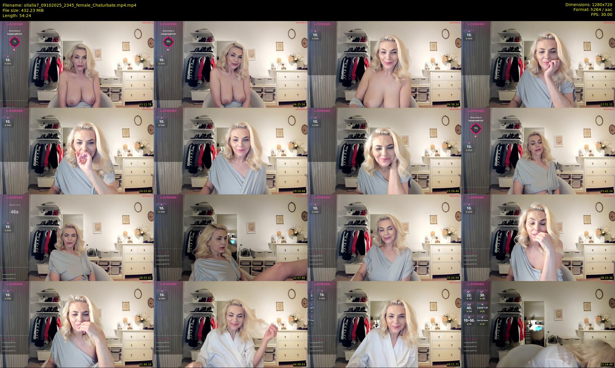 ollalla7 — 55 minute Chaturbate female cam show recording, 720p, Oct 9, 2025