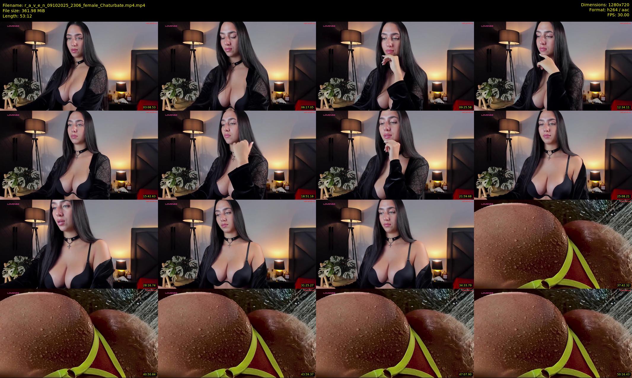 r_a_v_e_n — 54 minute Chaturbate female cam show recording, 720p, Oct 9, 2025