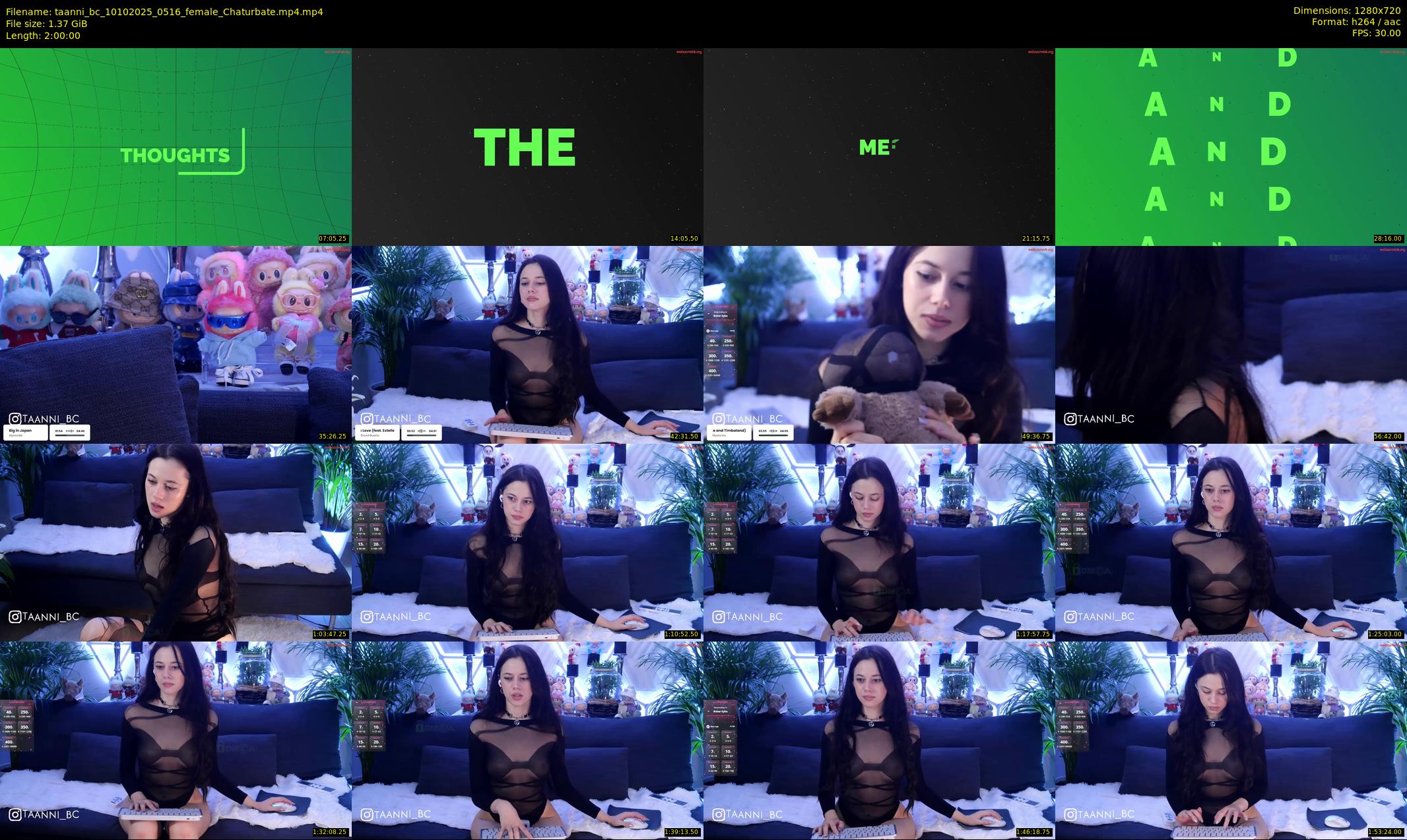 taanni_bc — 120 minute Chaturbate female cam show recording, 720p, Oct 10, 2025