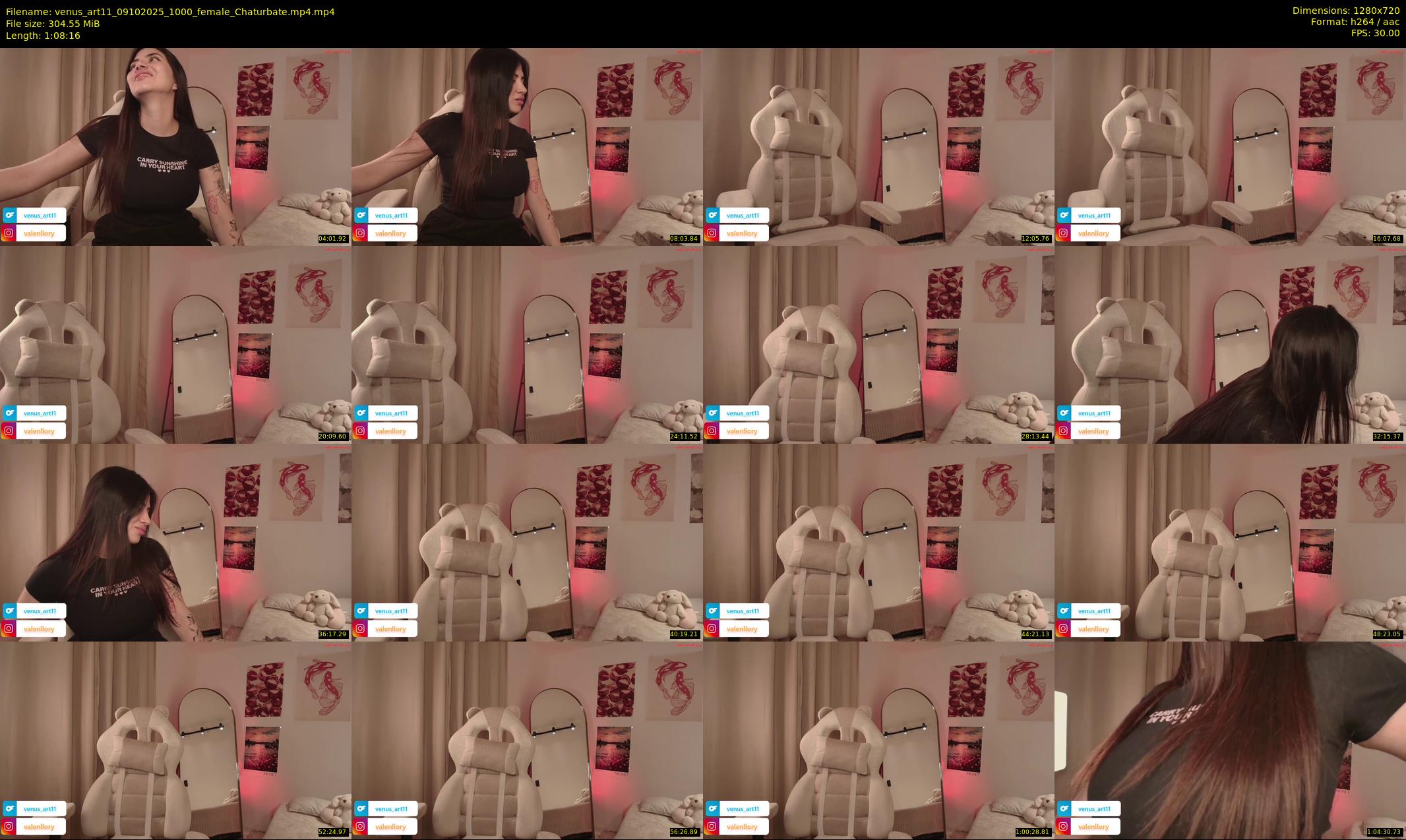 venus_art11 — 69 minute Chaturbate female cam show recording, 720p, Oct 9, 2025