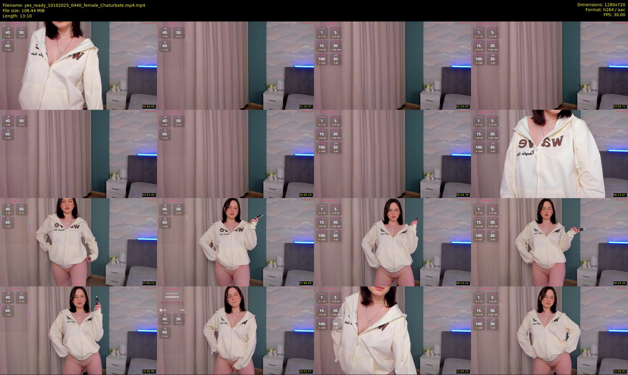 yes_ready — 14 minute Chaturbate female cam show recording, 720p, Oct 10, 2025