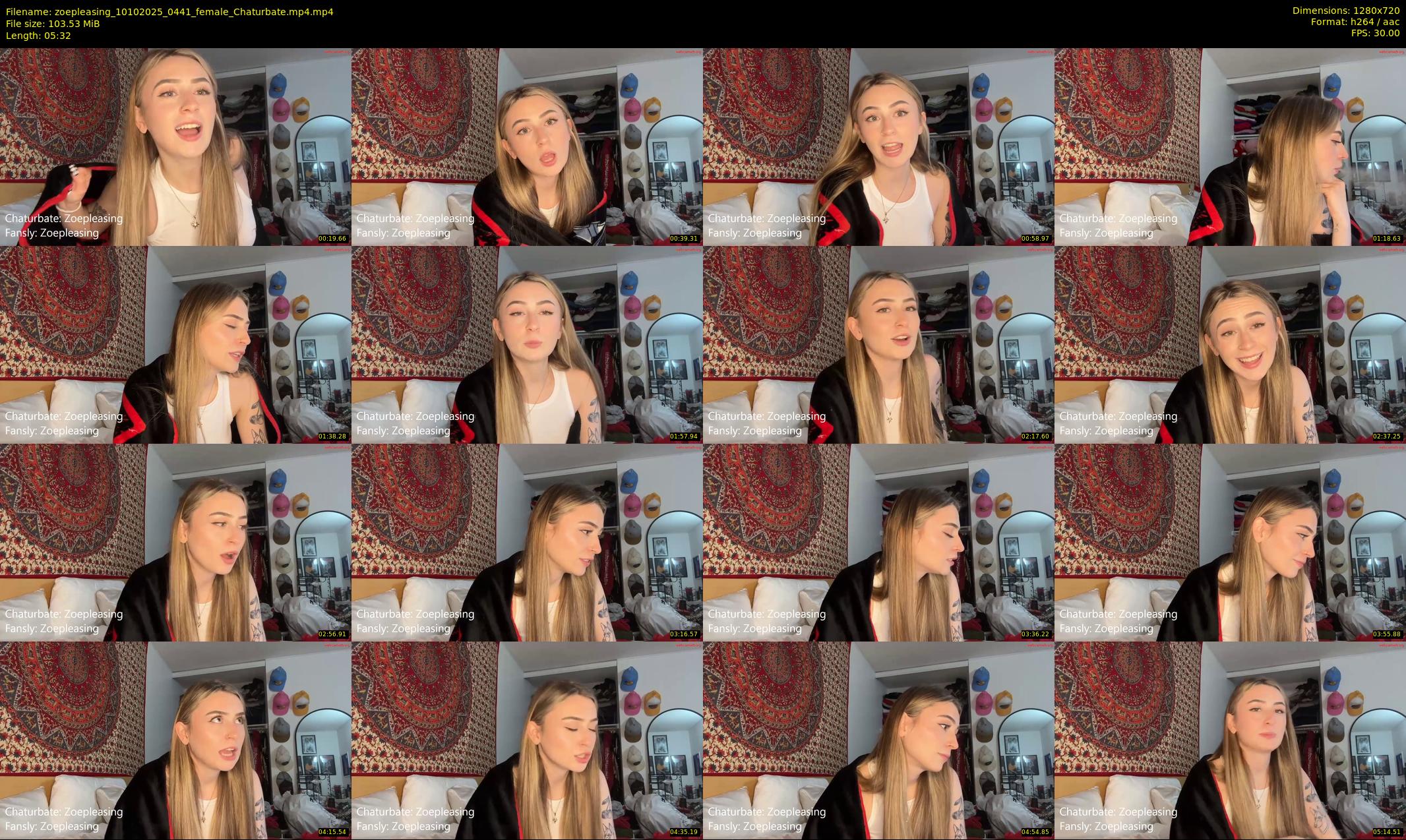 zoepleasing — 6 minute Chaturbate female cam show recording, 720p, Oct 10, 2025