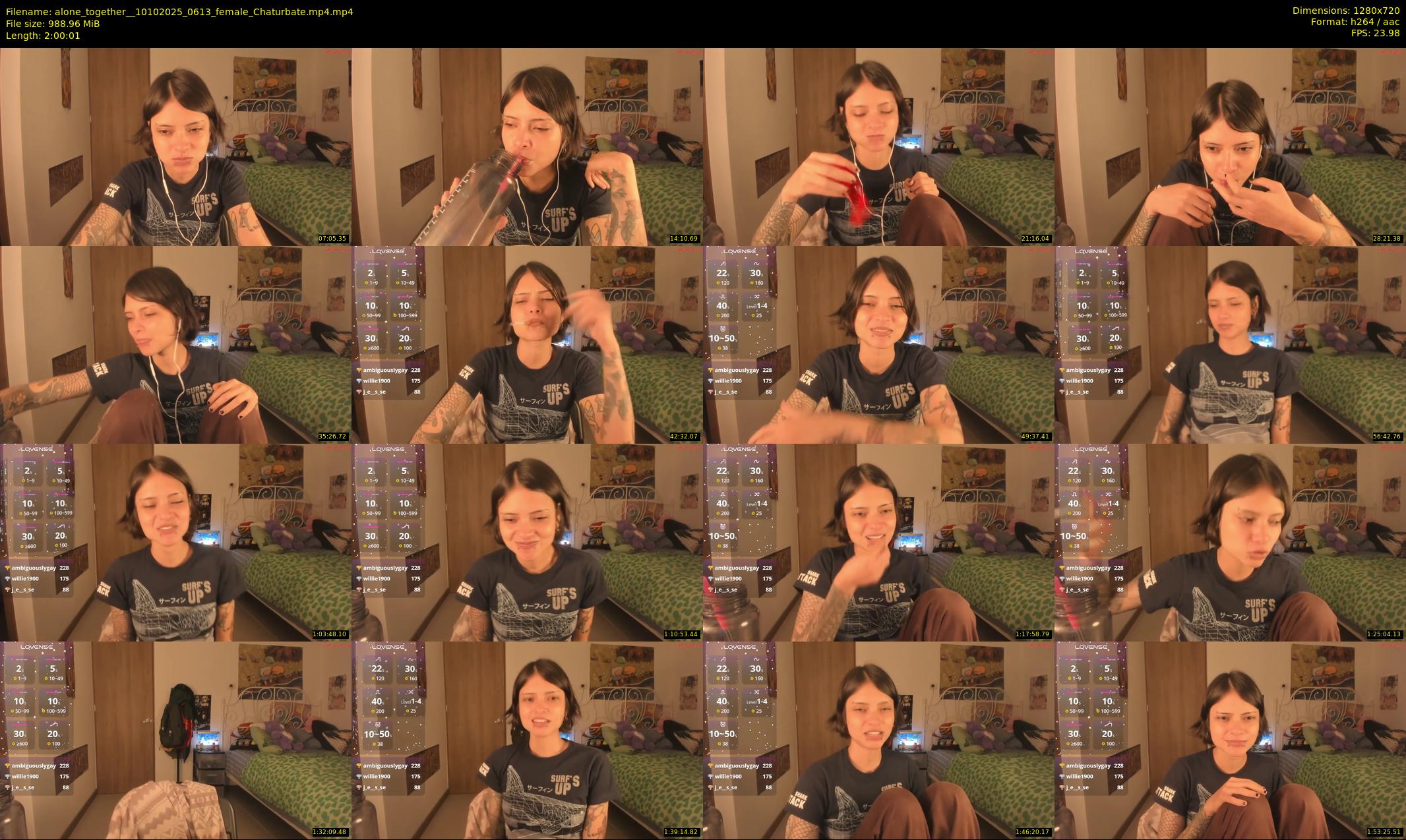 alone_together_ — 121 minute Chaturbate female cam show recording, 720p, Oct 10, 2025
