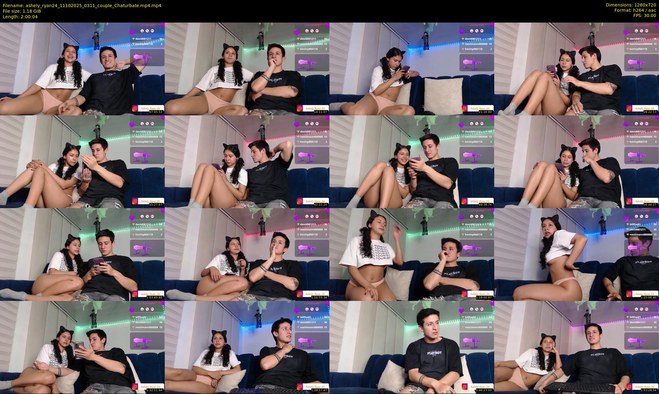 ashely_ryan24 — 121 minute Chaturbate couple cam show recording, 720p, Oct 11, 2025